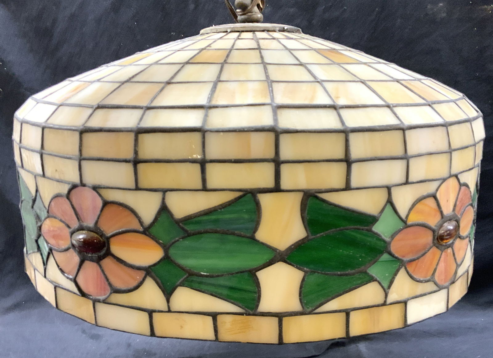 Artisanal Hand Crafted Slag Glass Ceiling Lamp, 2 (1 of 10)
