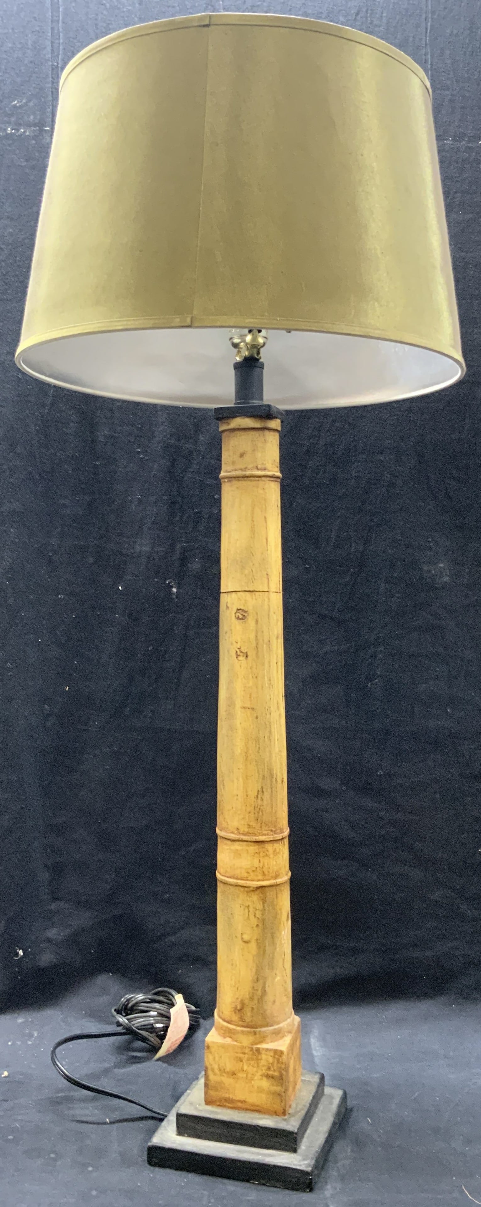 Wood Style Table Lamp W/ Empire Lampshade (1 of 12)