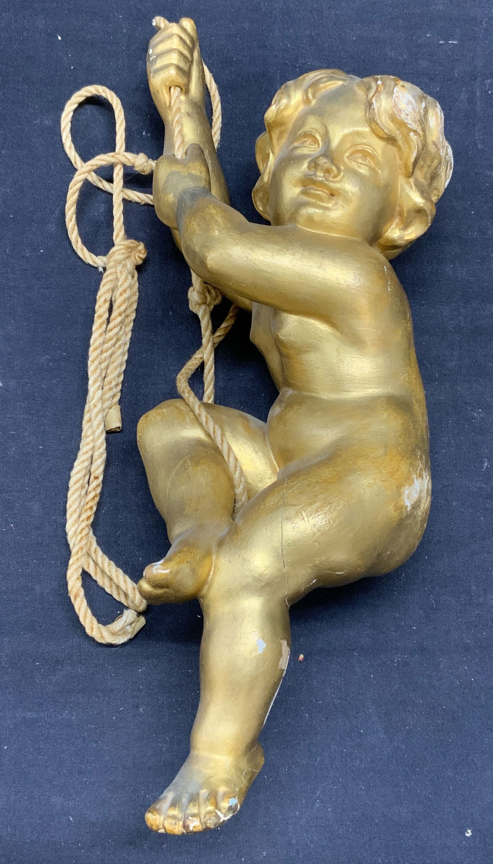 Vintage Gilt Wood Cherub Putti Wall Accessory (1 of 7)