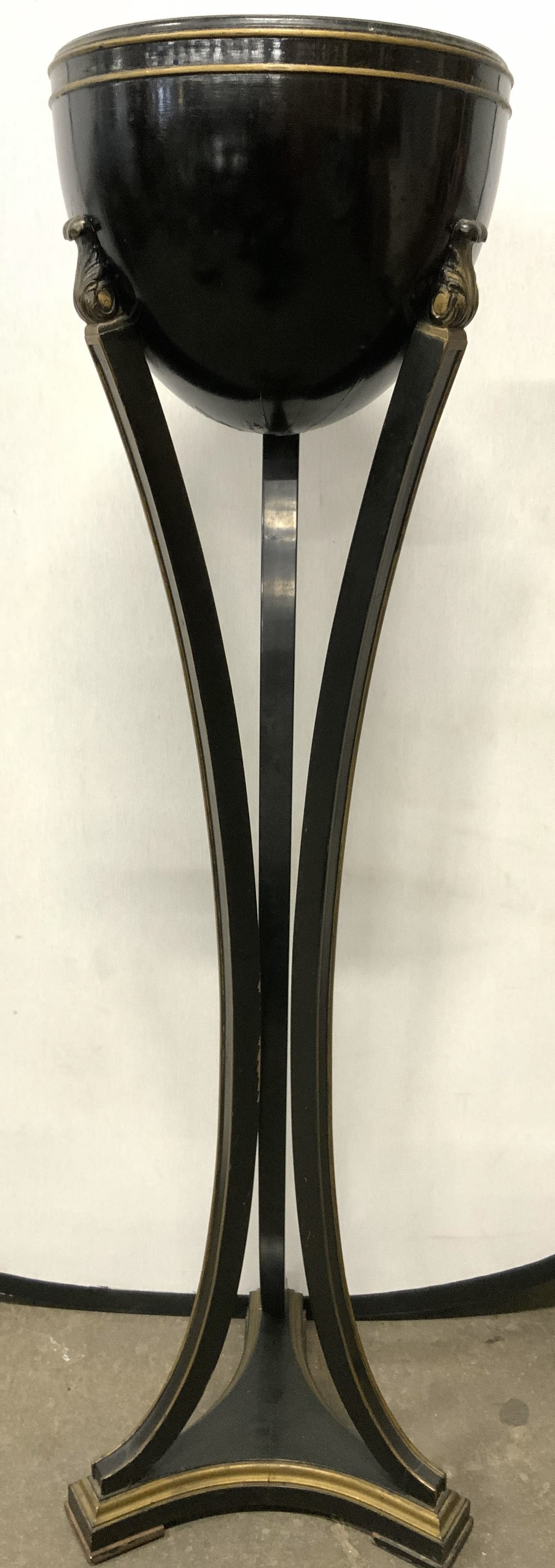 Vntg Ebonized Wood Regency Style Planter 4ft7in (1 of 8)