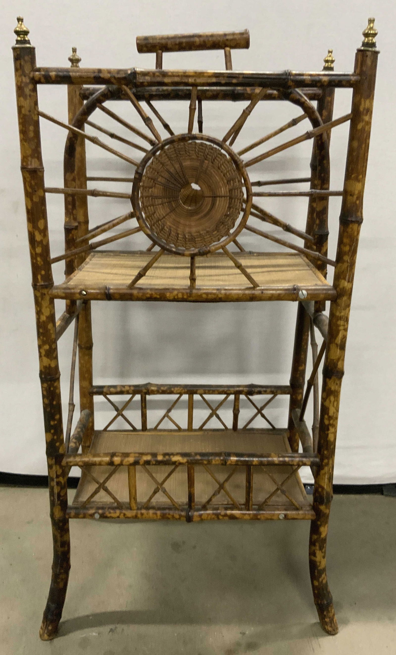 Vintage Tortoise Bamboo Floor Shelf Magazine Rack (1 of 18)