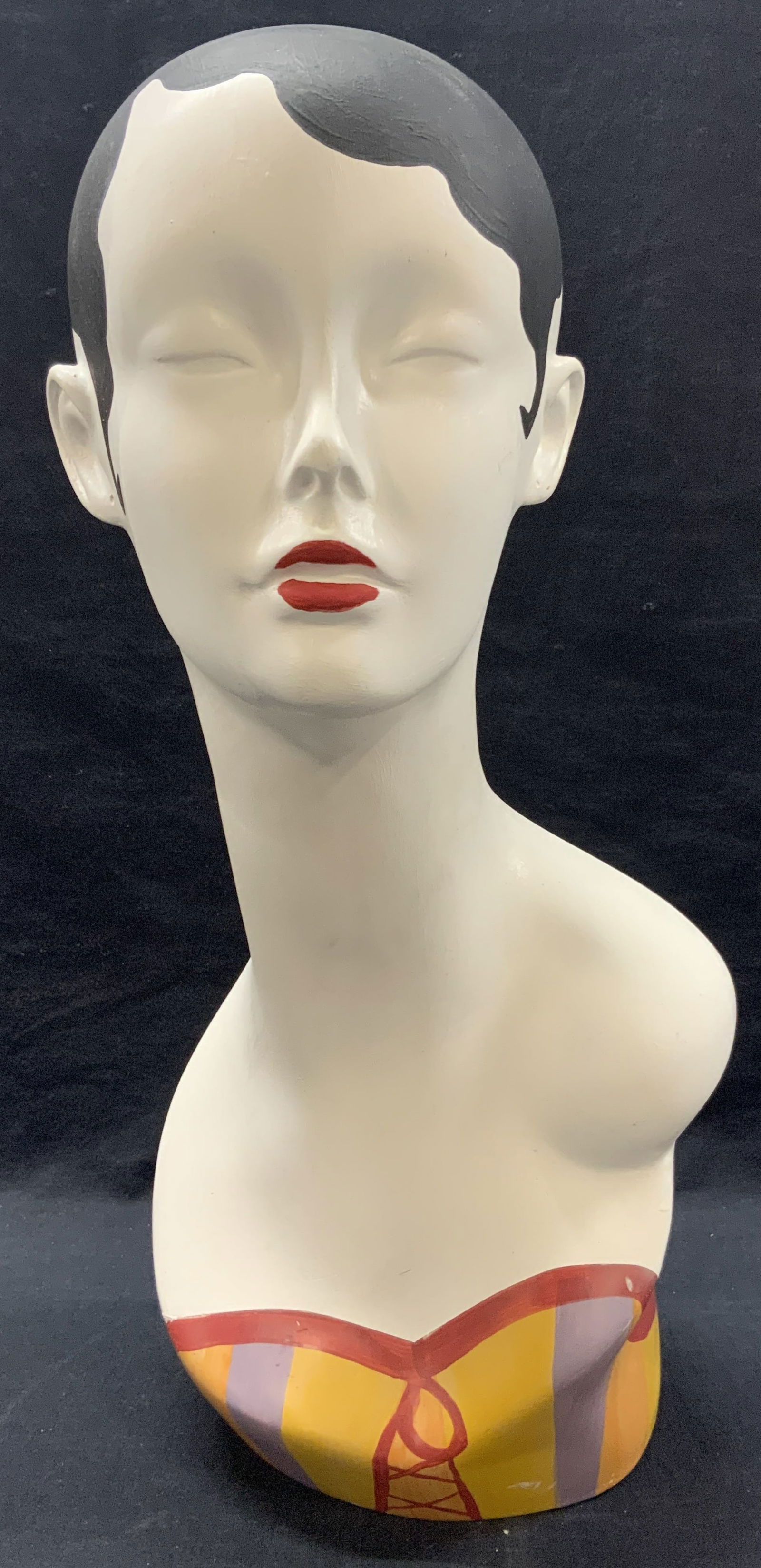 Vtng Hand Painted Fiberglass Mannequin Head 1ft7in (1 of 12)