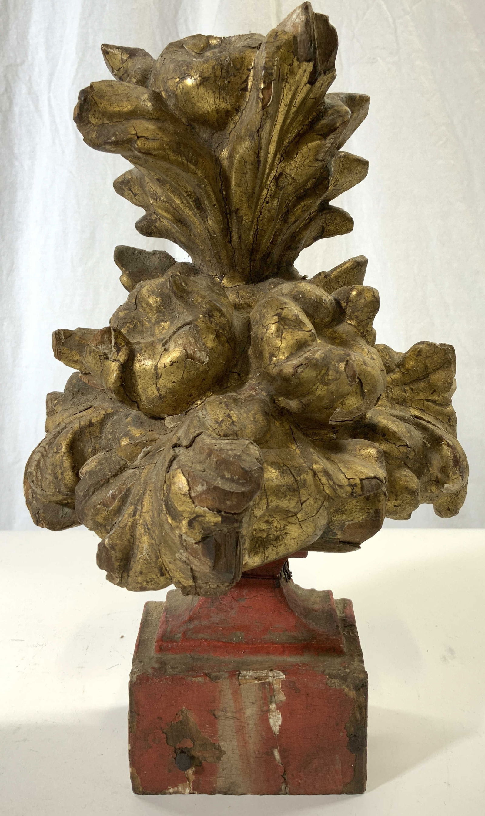 Antq Ornate Giltwood Floral & Leaf Decorative Obj (1 of 7)