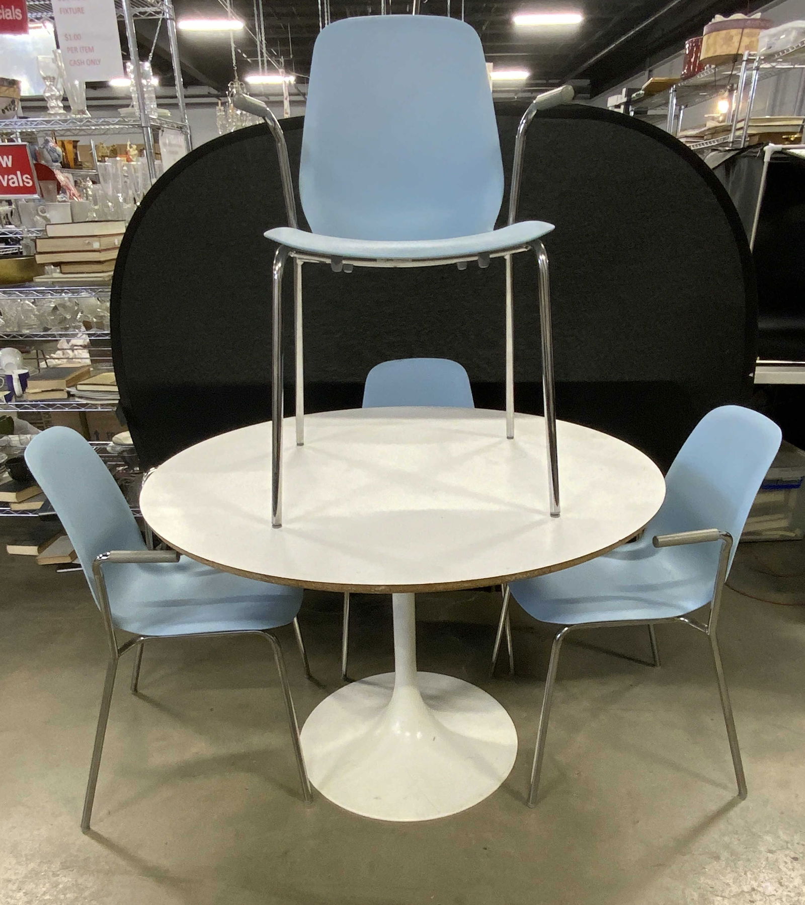 Lot 5 MCM Style IKEA Chairs & Saarinen Style Table (1 of 19)