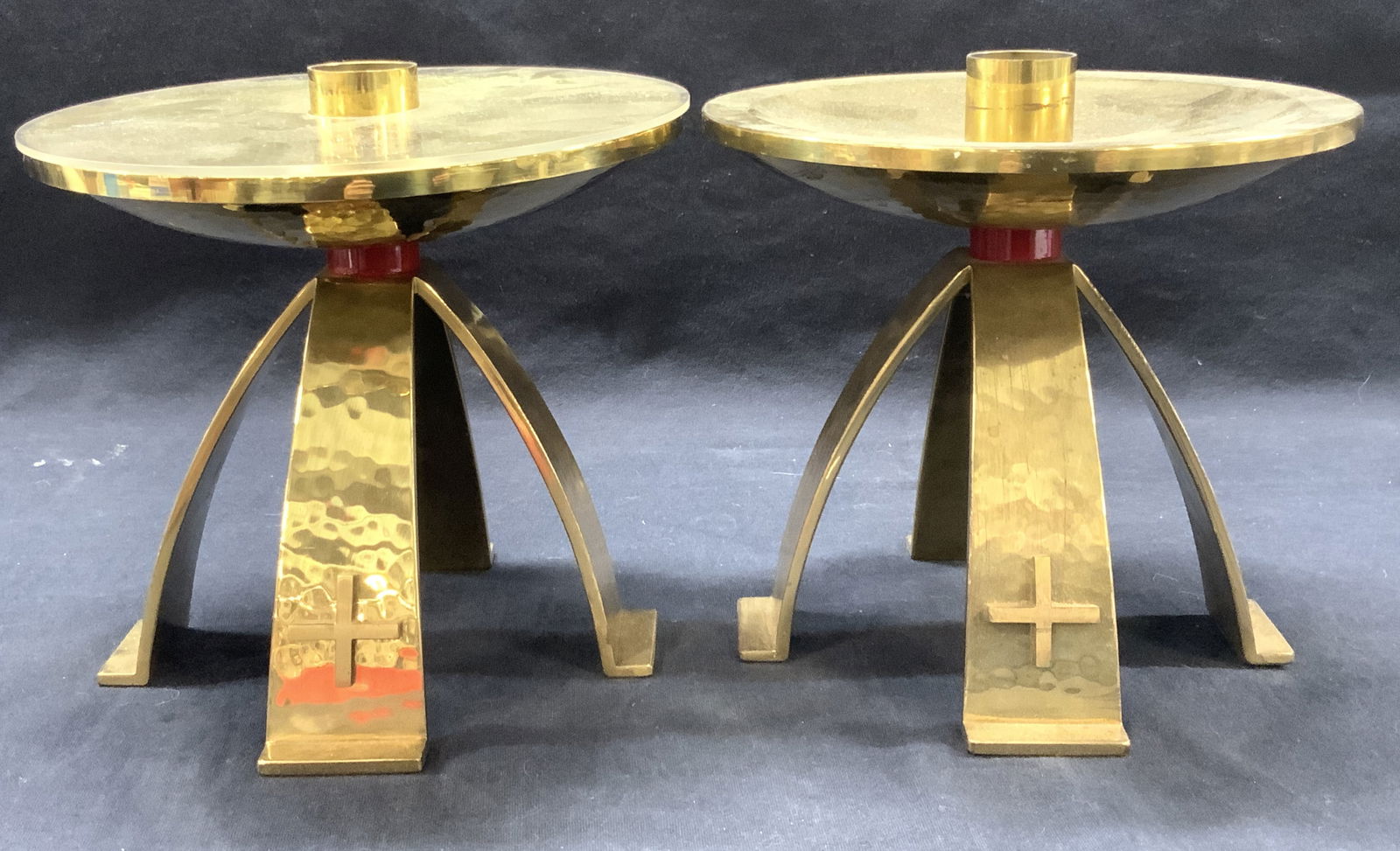 Pr MCM 1964 Brass Swiss Candlesticks (1 of 8)