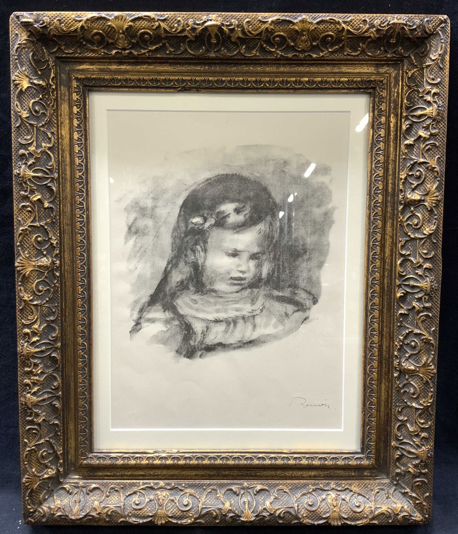 RENOIR Orig Lithograph Of Young Girl (1 of 10)