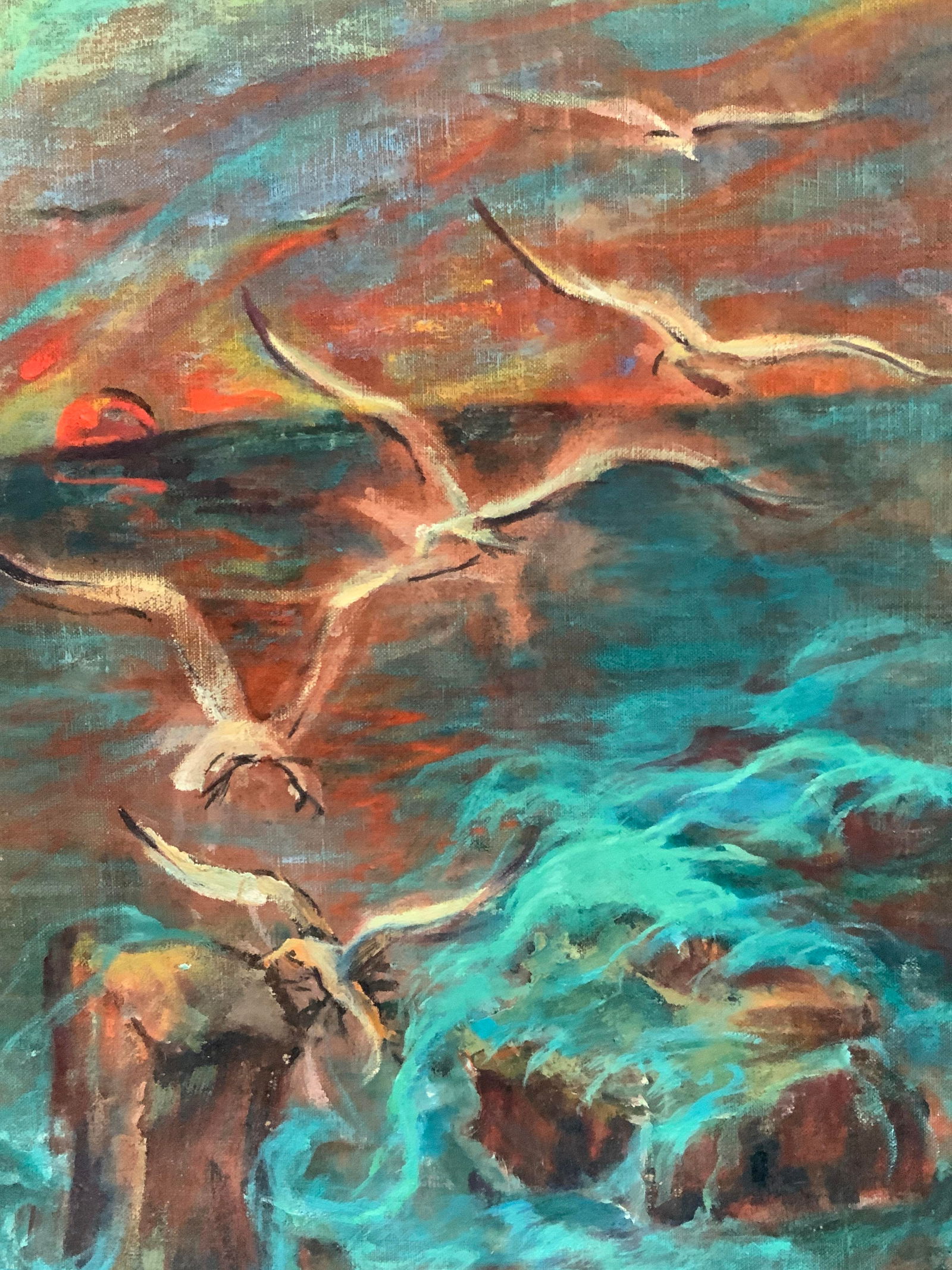 Merker Signed Double Sided Oil Paintings 2ft3in (1 of 9)