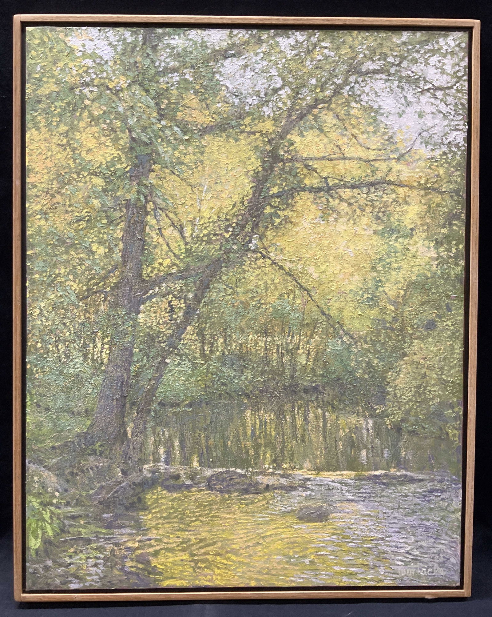 William Tacke Signed Forest Oil Painting 2ft5in (1 of 8)