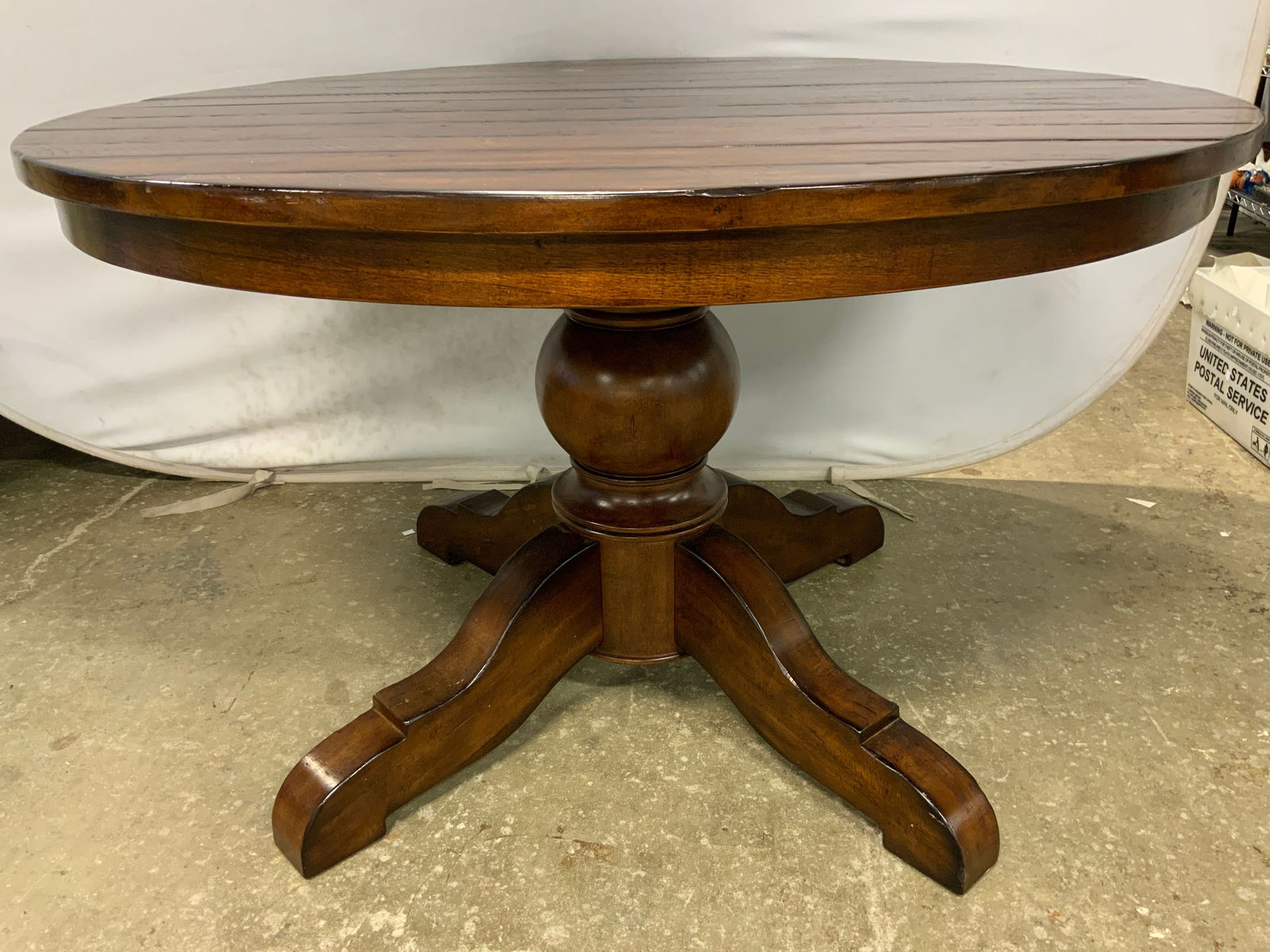 POTTERY BARN Pedestaled Wood Dining Table (1 of 8)