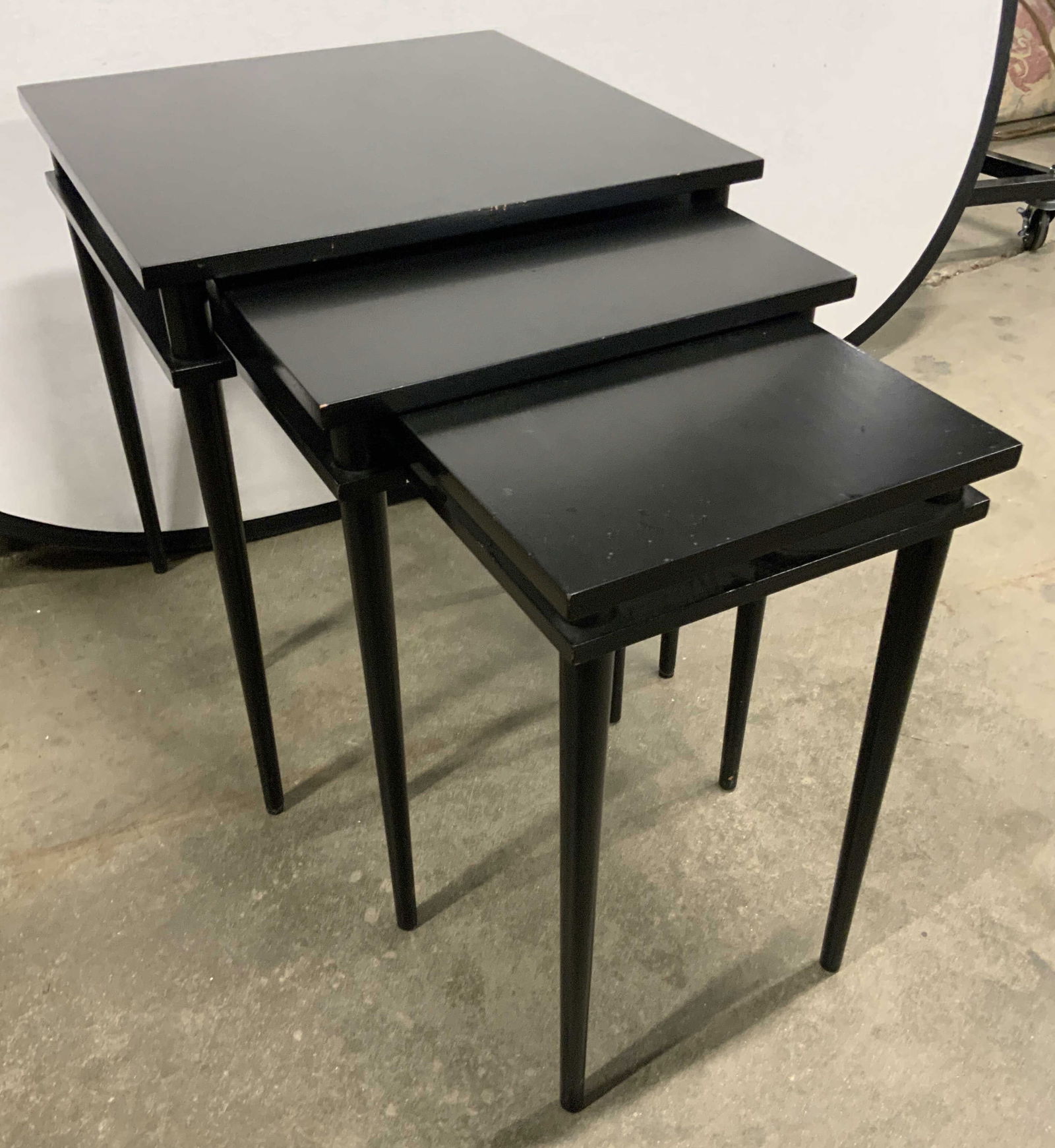 Set 3 JOHN WIDDICOMB MCM Black Nesting Side Tables (1 of 19)