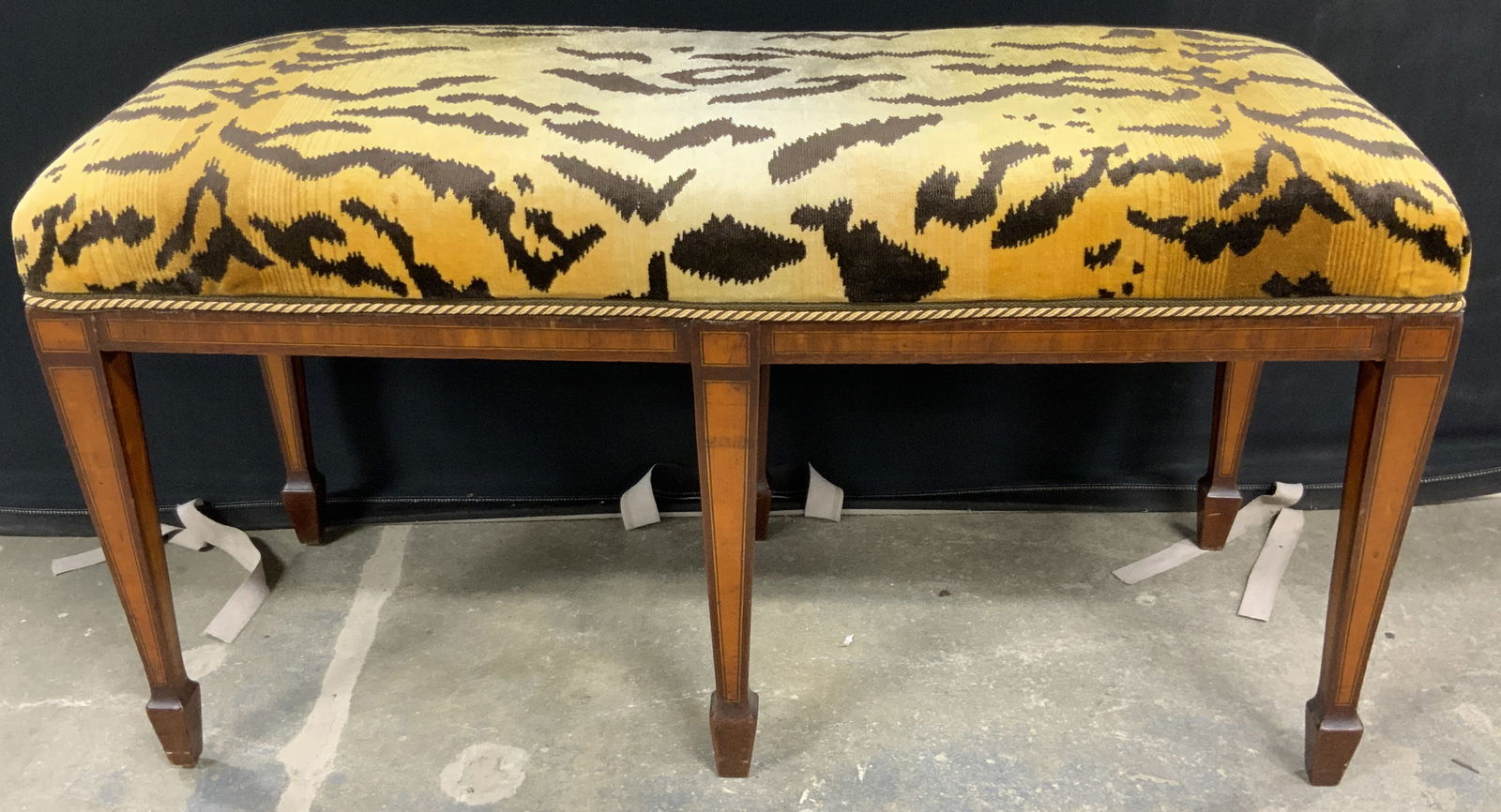 Tiger Print Pattern Upholstered Bench (1 of 13)