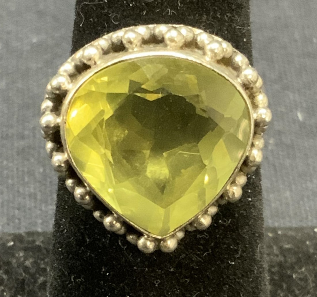 Vintage Sterling Silver & Citrine Gemstone Ring (1 of 6)