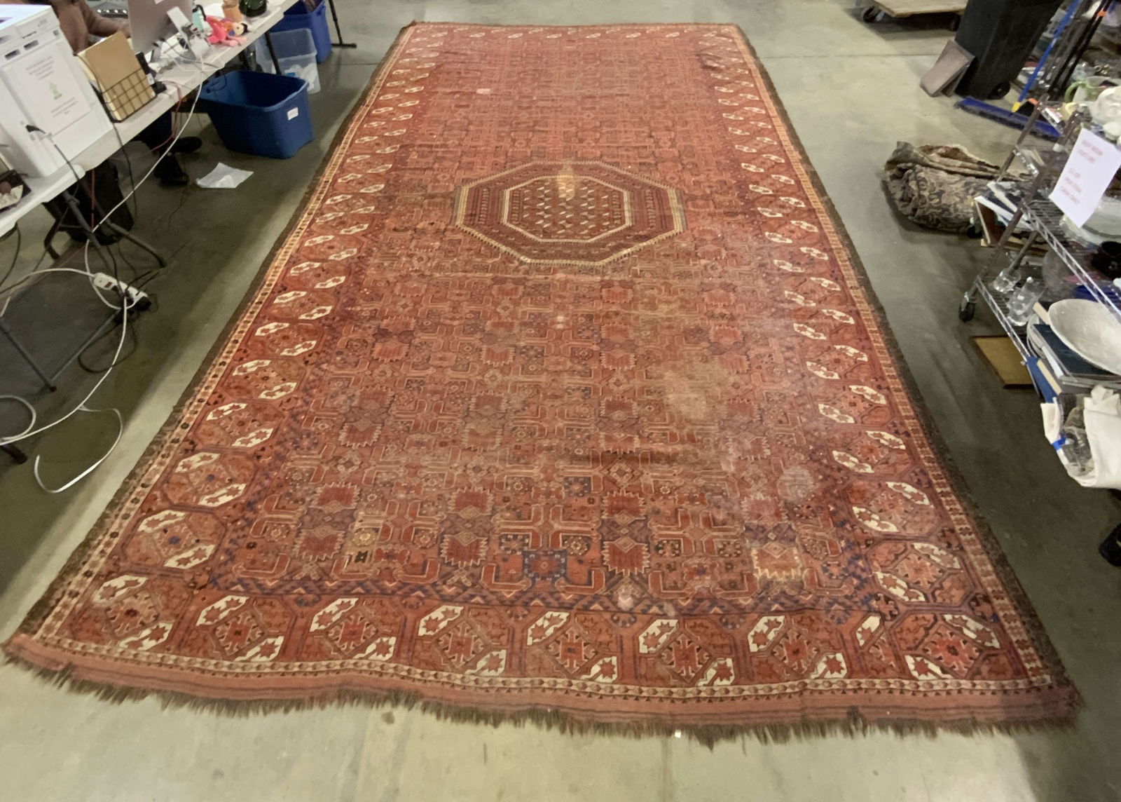 Room Sz Red&Blue Medallion Center Persian Rug 16ft (1 of 19)
