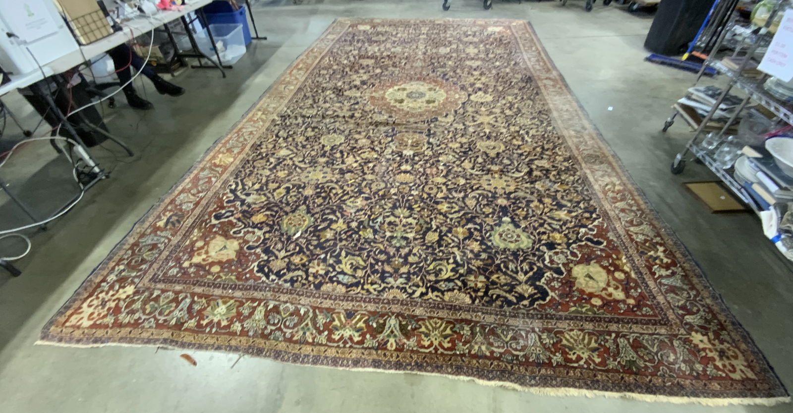 Vntg Room Sz Handmade Persian Medallion Rug 17ft (1 of 20)