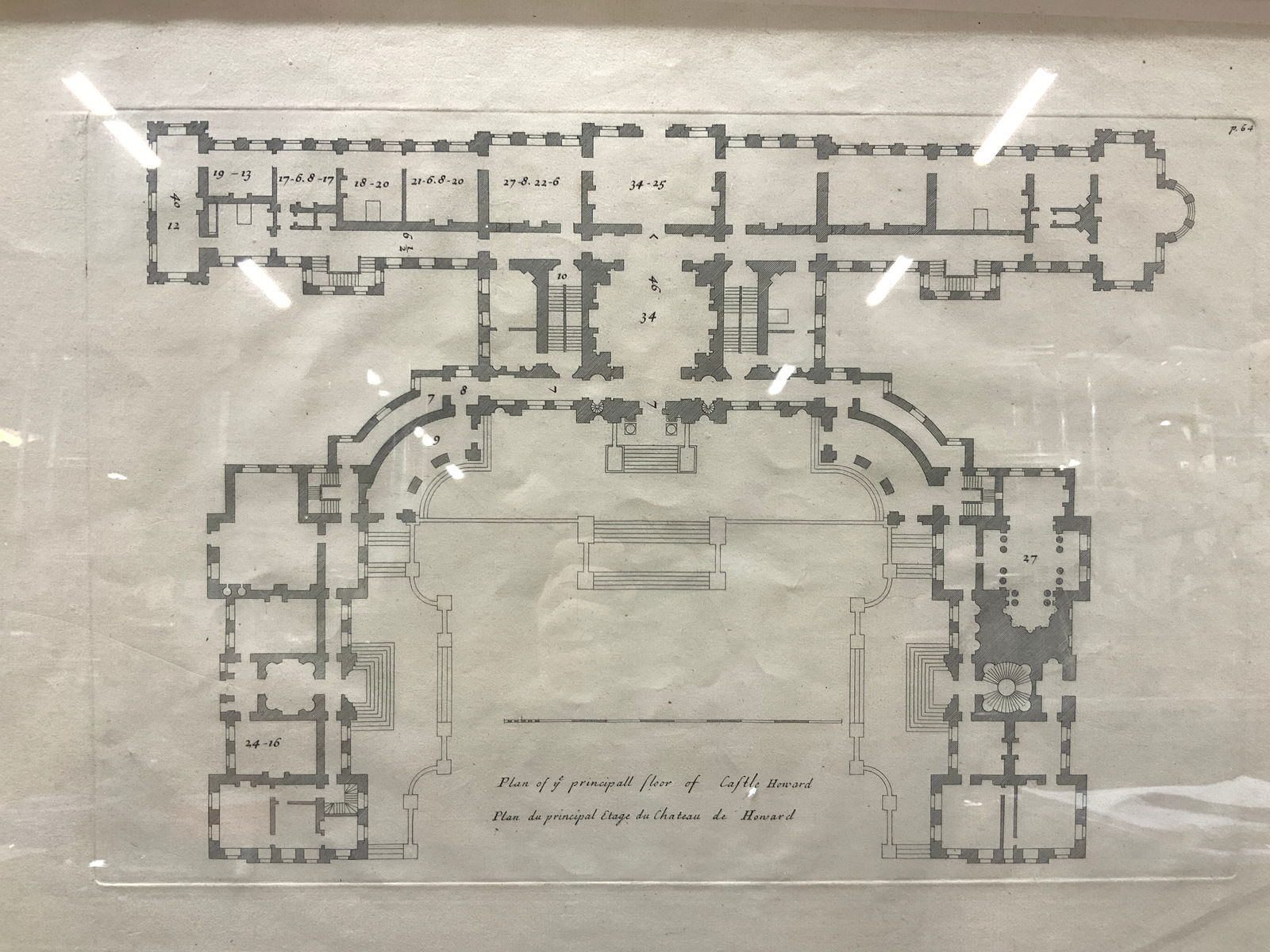 Antique Castle Howard Floor Plan Plate Engraving (1 of 11)