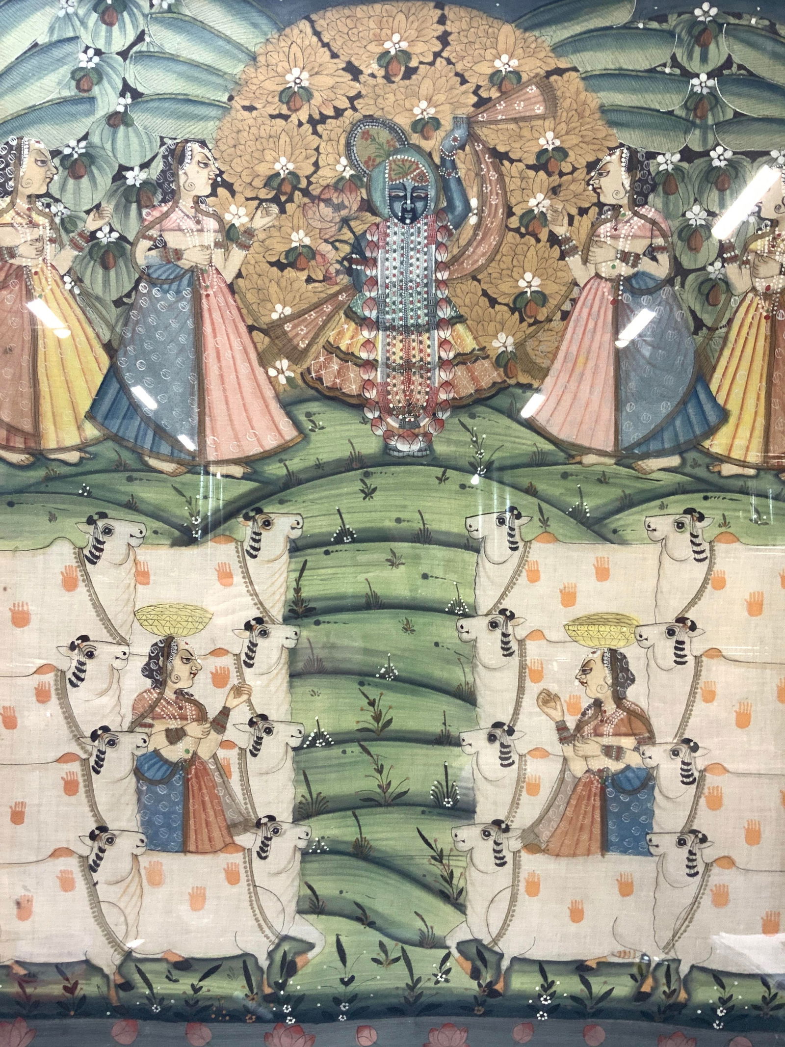 Hand Painted Silk Hindu Deity Textile Panel (1 of 8)