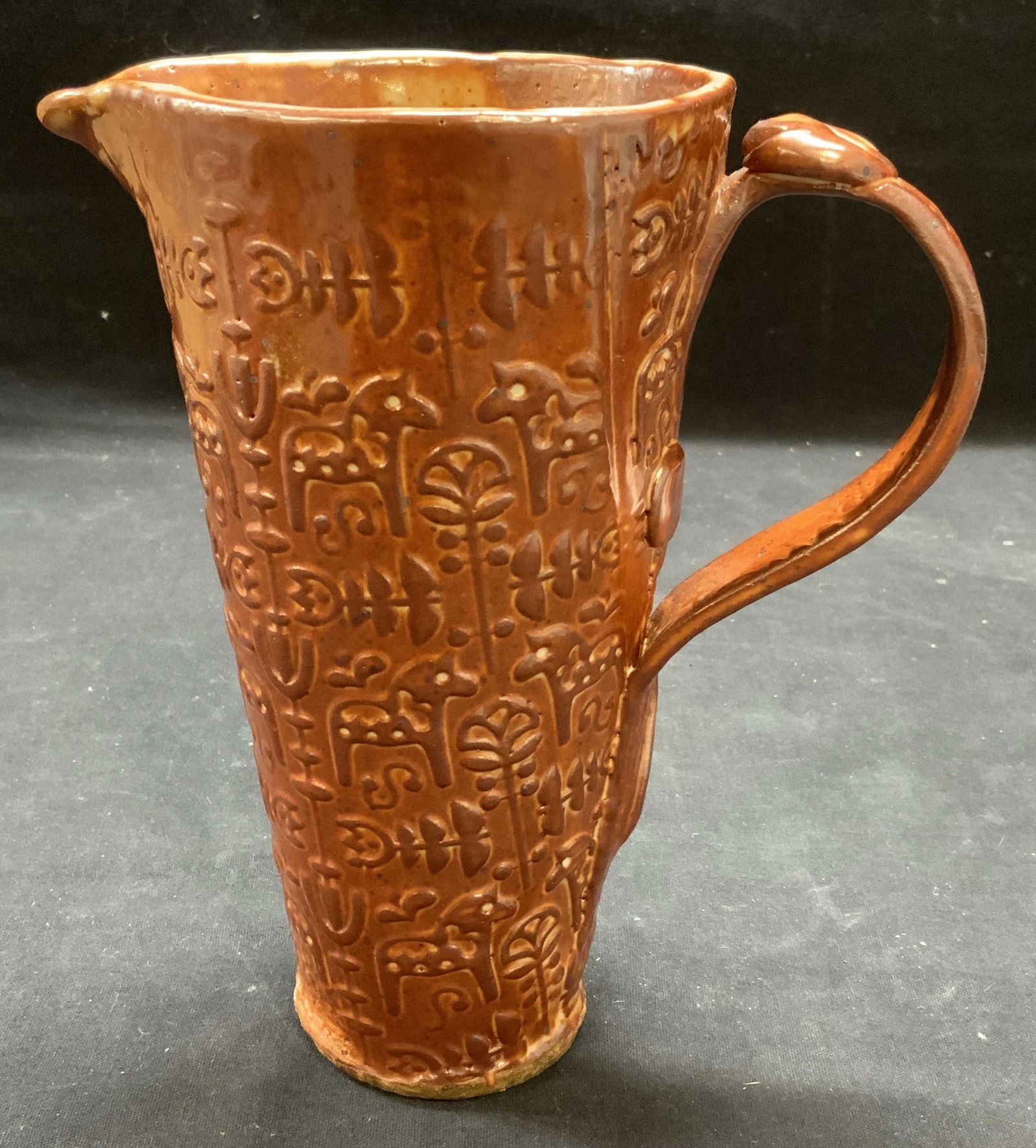 Vtg Ceramic Swedish Folk Dala Horse Pitcher (1 of 7)