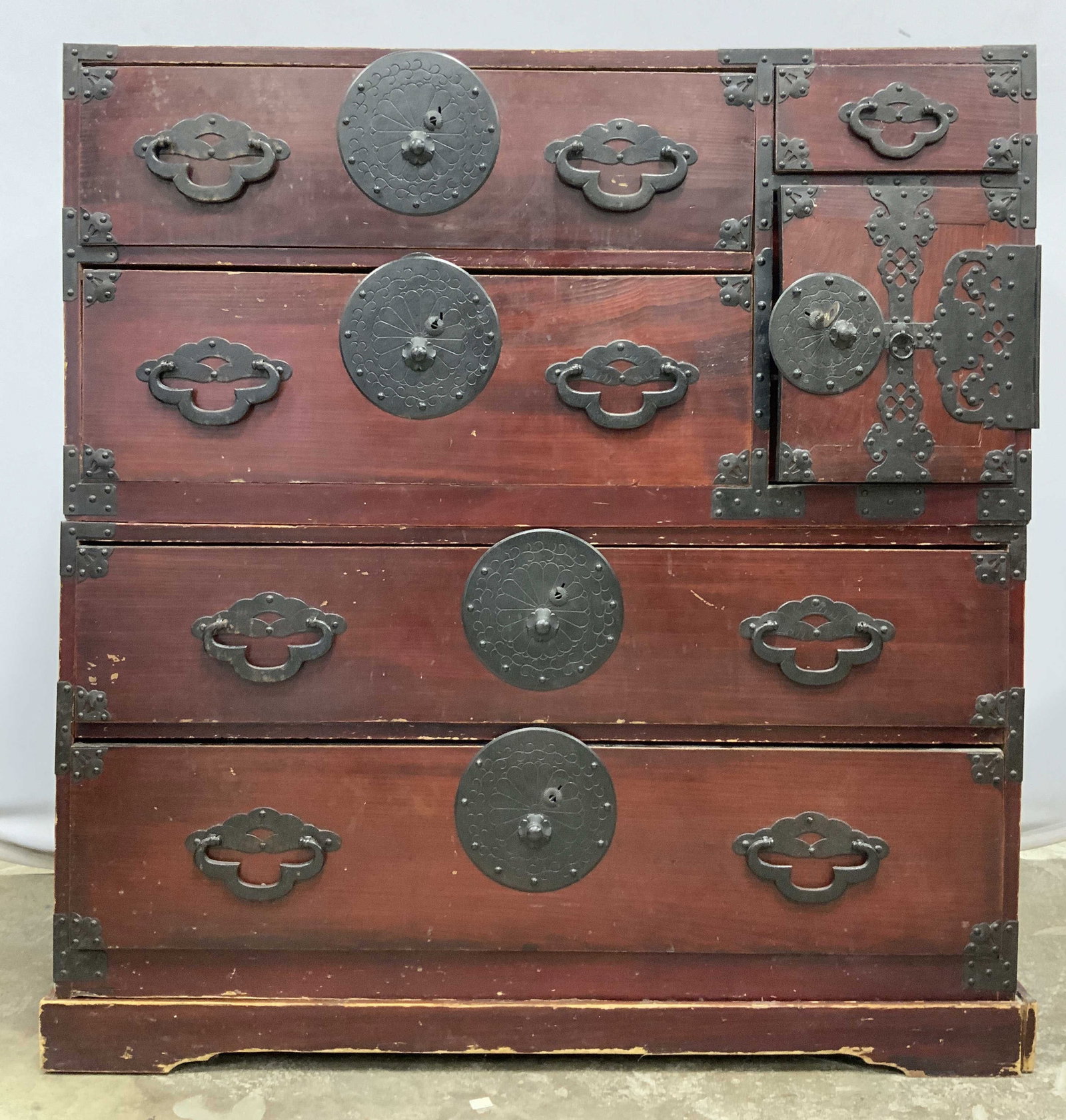 Antique Wooden Japanese Tansu Clothing Chest 3ft5i (1 of 8)