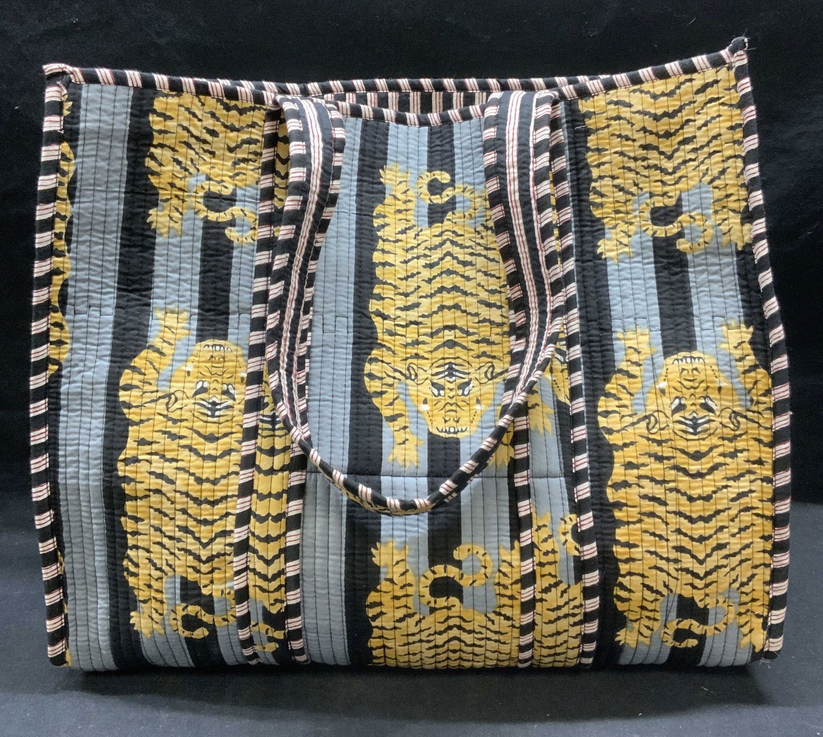 Handmade Reversible Tiger Tote Bag, India, New (1 of 8)