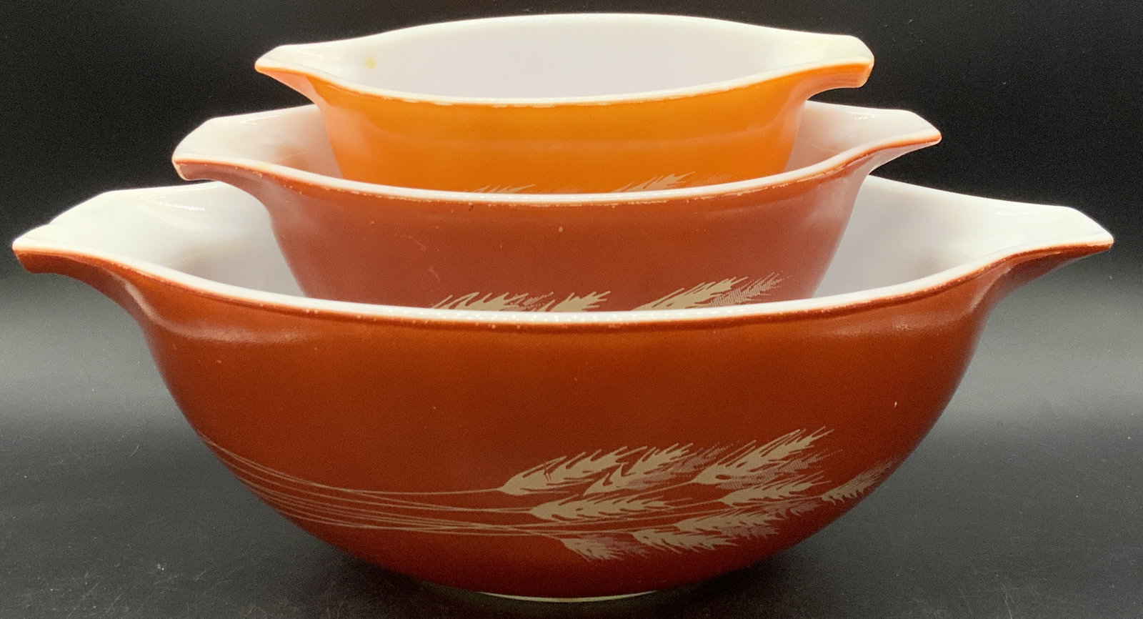 Set 3 Vintage PYREX Autumn Harvest Wheat Bowls (1 of 17)