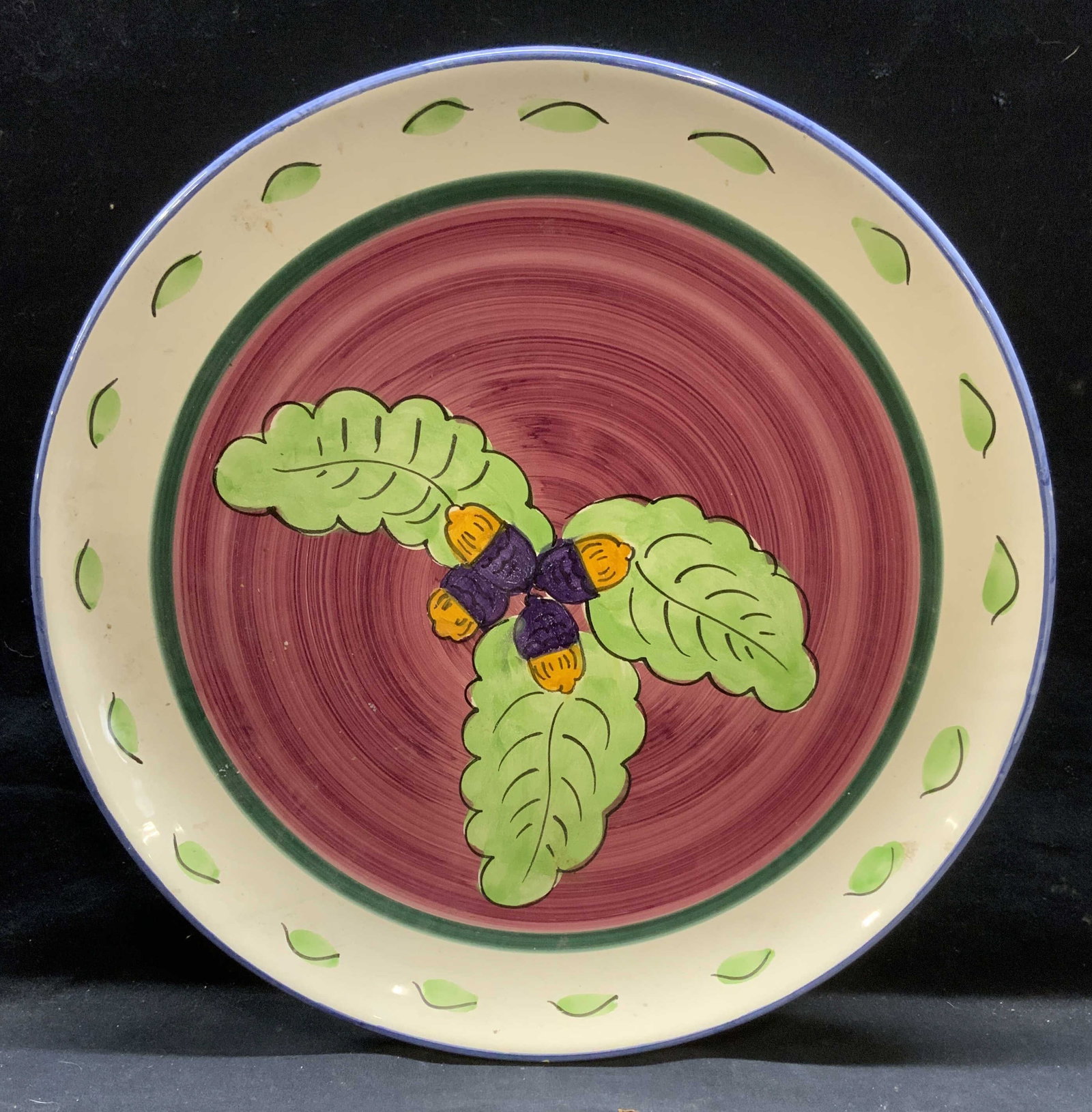 Pier 1 Ceramic Acorn Platter, 16in  Italy (1 of 6)