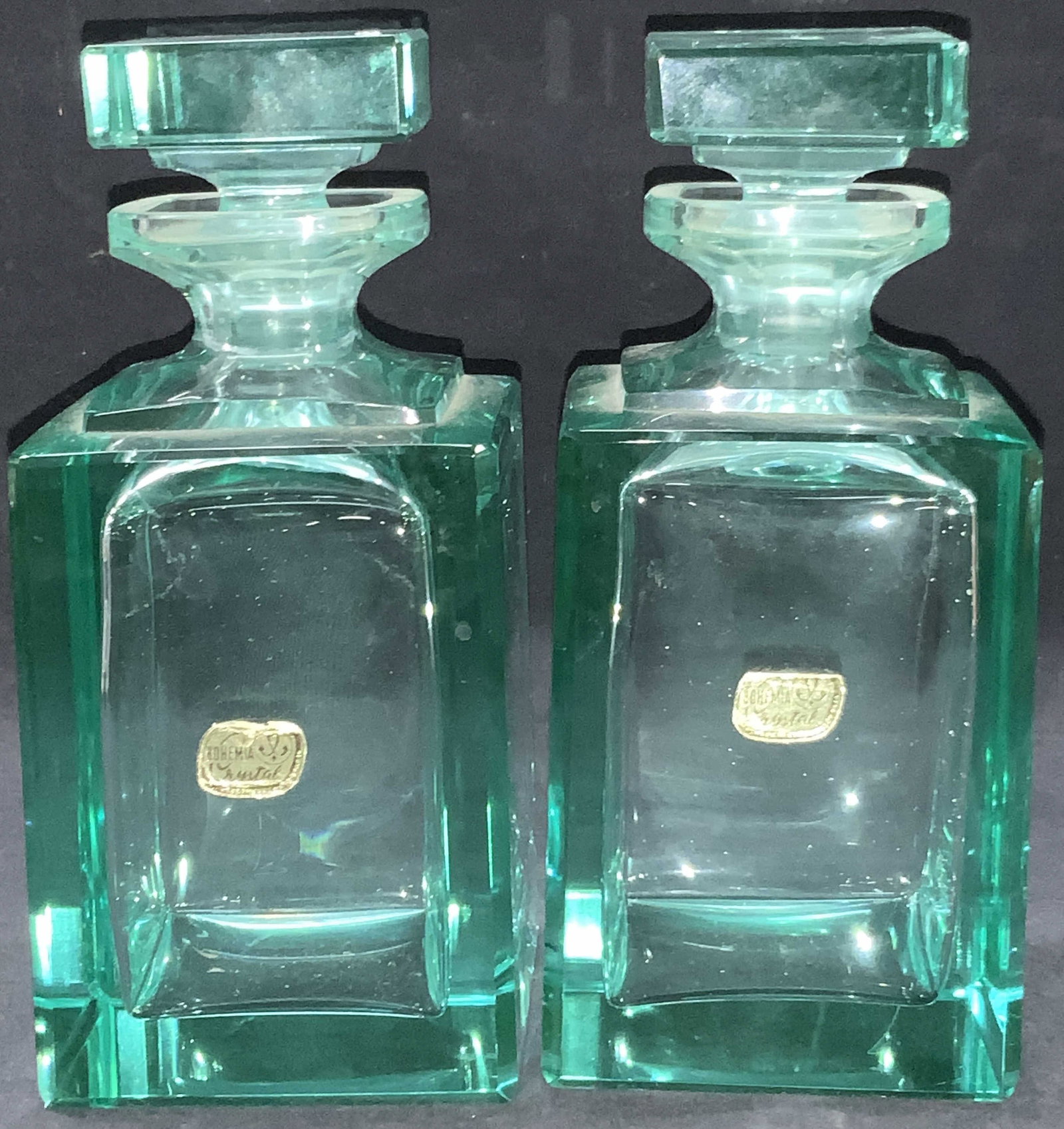 Pr Bohemian Crystal Decanters Czechoslovakia (1 of 8)