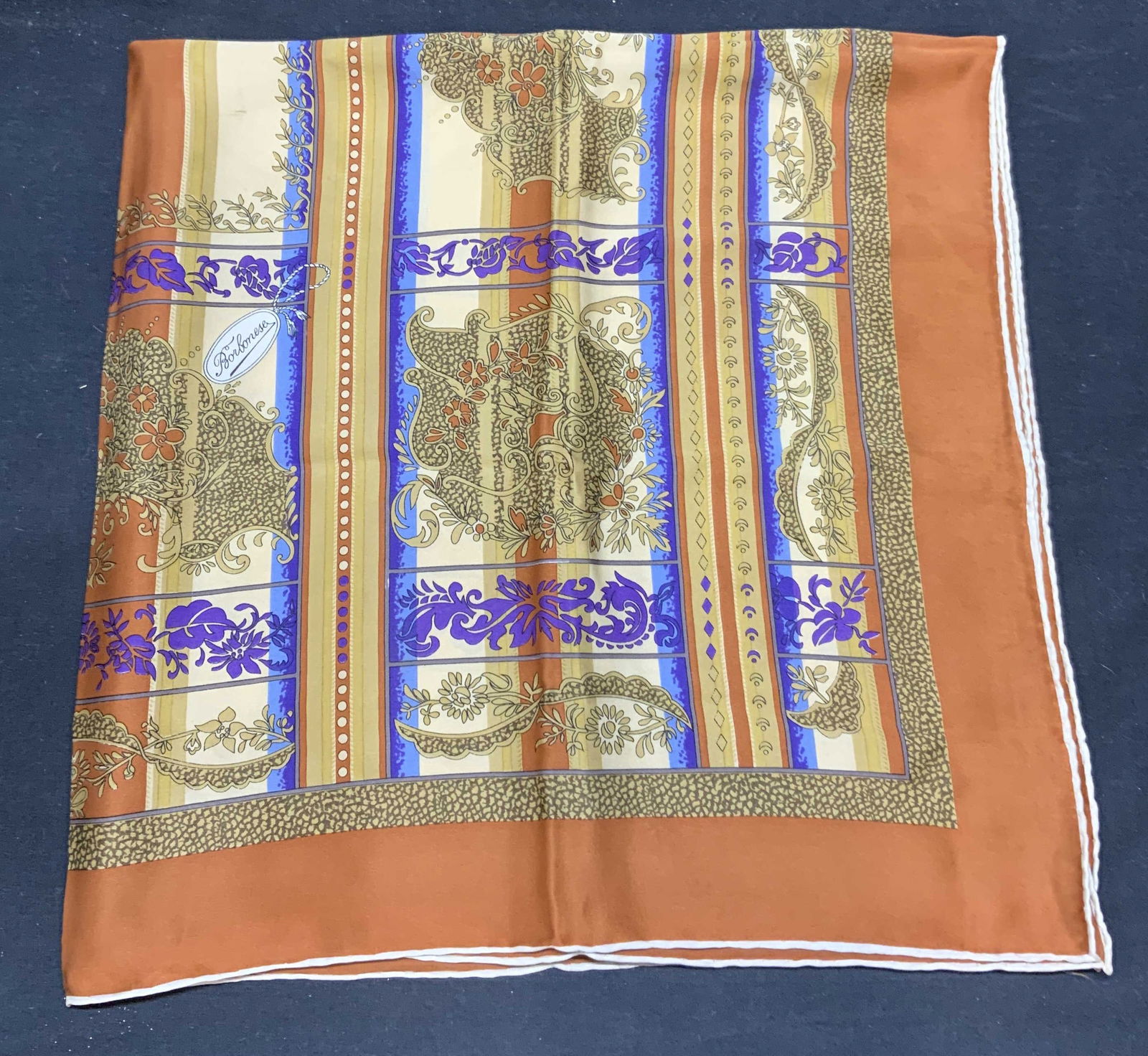 Borbonese Sienna Silk Floral Scroll Scarf (1 of 6)