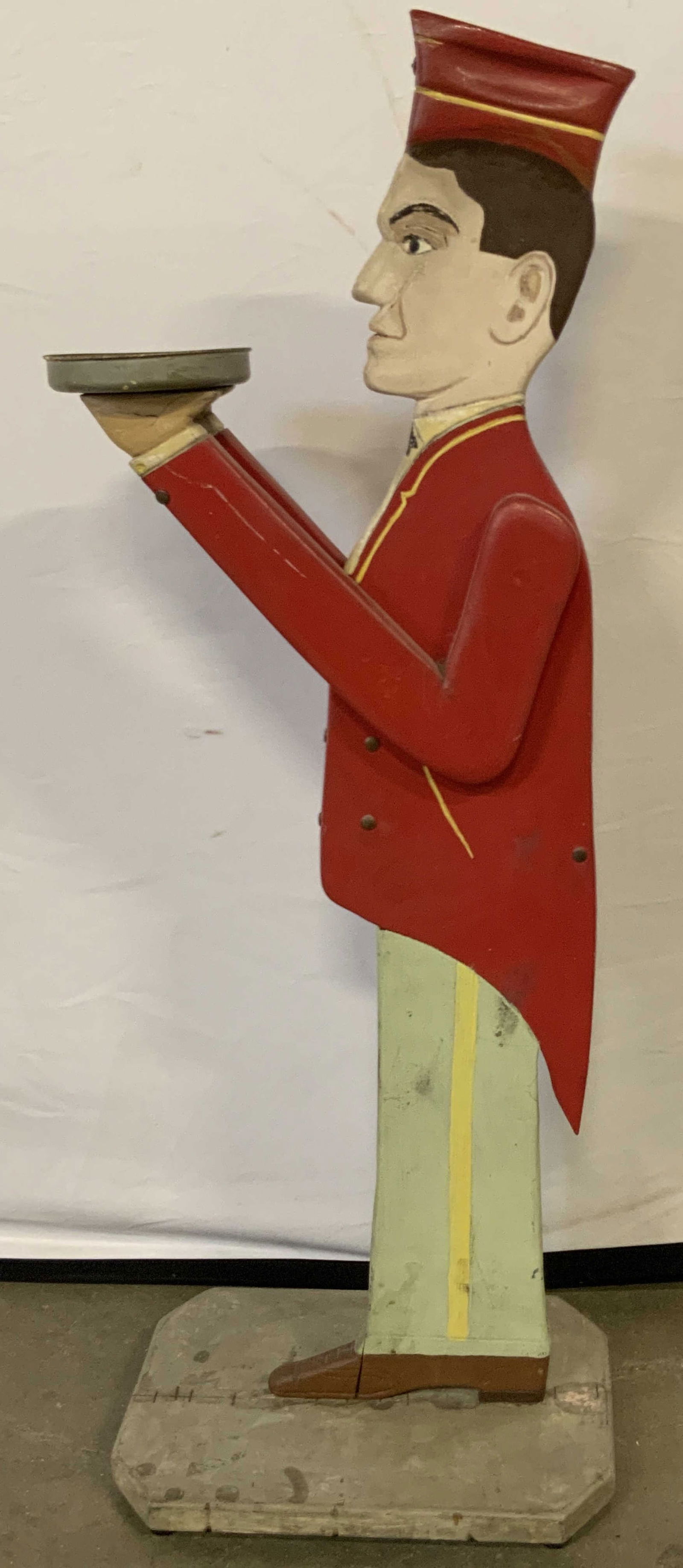 Vintage Hand Painted Carved Wood Butler Stand 2.6ft (1 of 13)