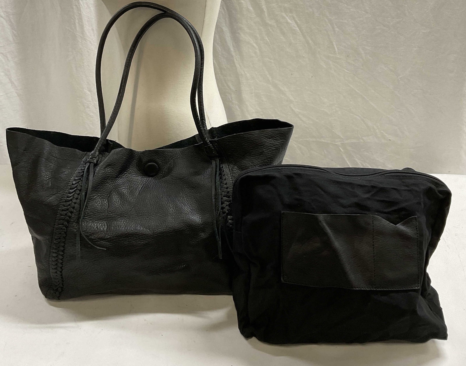 COMPTOIR DES COTTONIERS Soft Black Leather Tote (1 of 9)