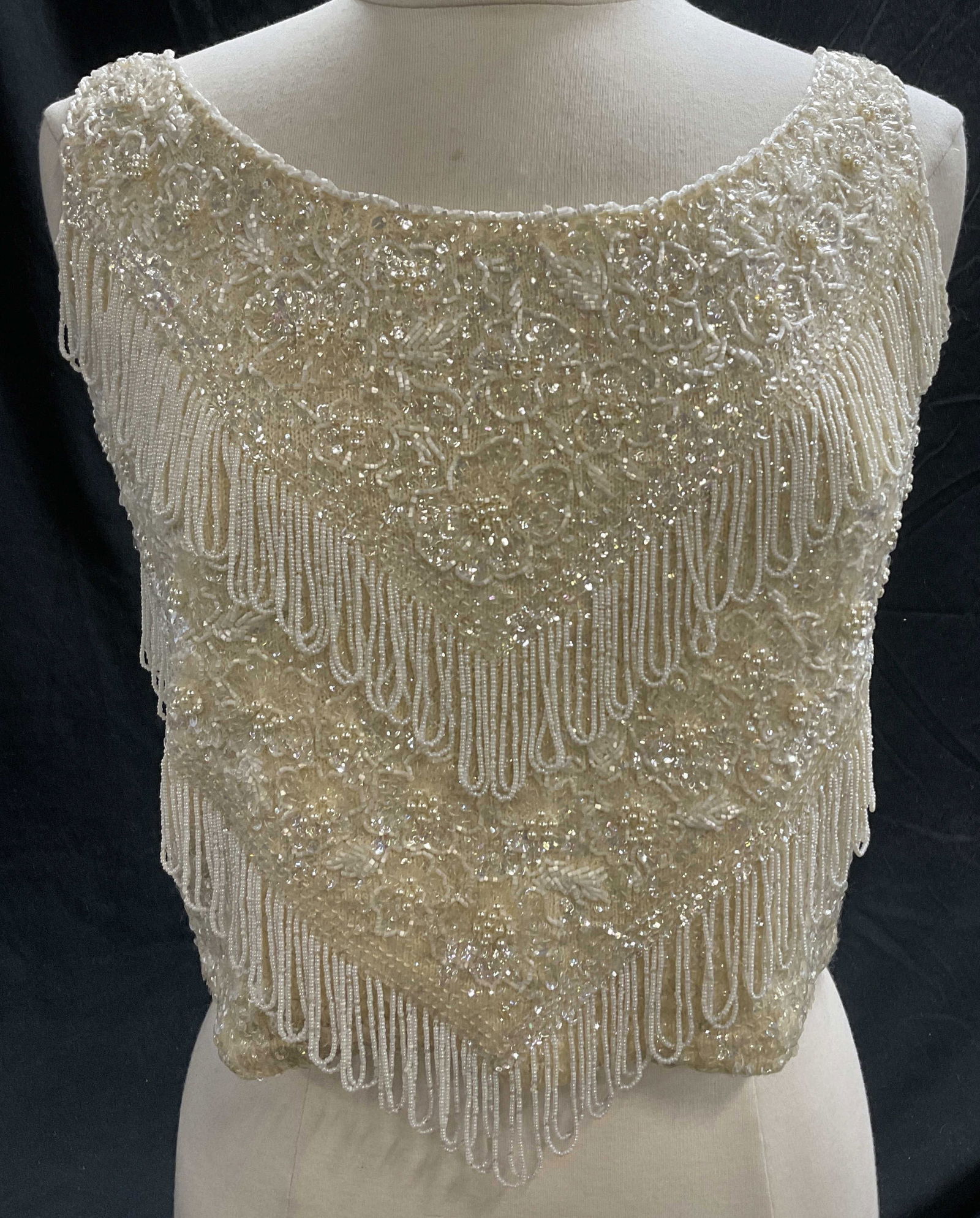 Vintage Hand Beaded Cashmere Sleeveless Top, HKG (1 of 6)