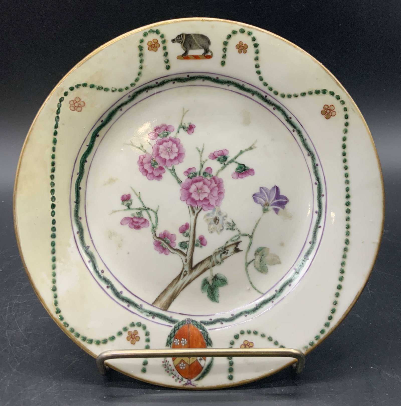 Antique Asian Armorial Floral Porcelain Plate (1 of 14)
