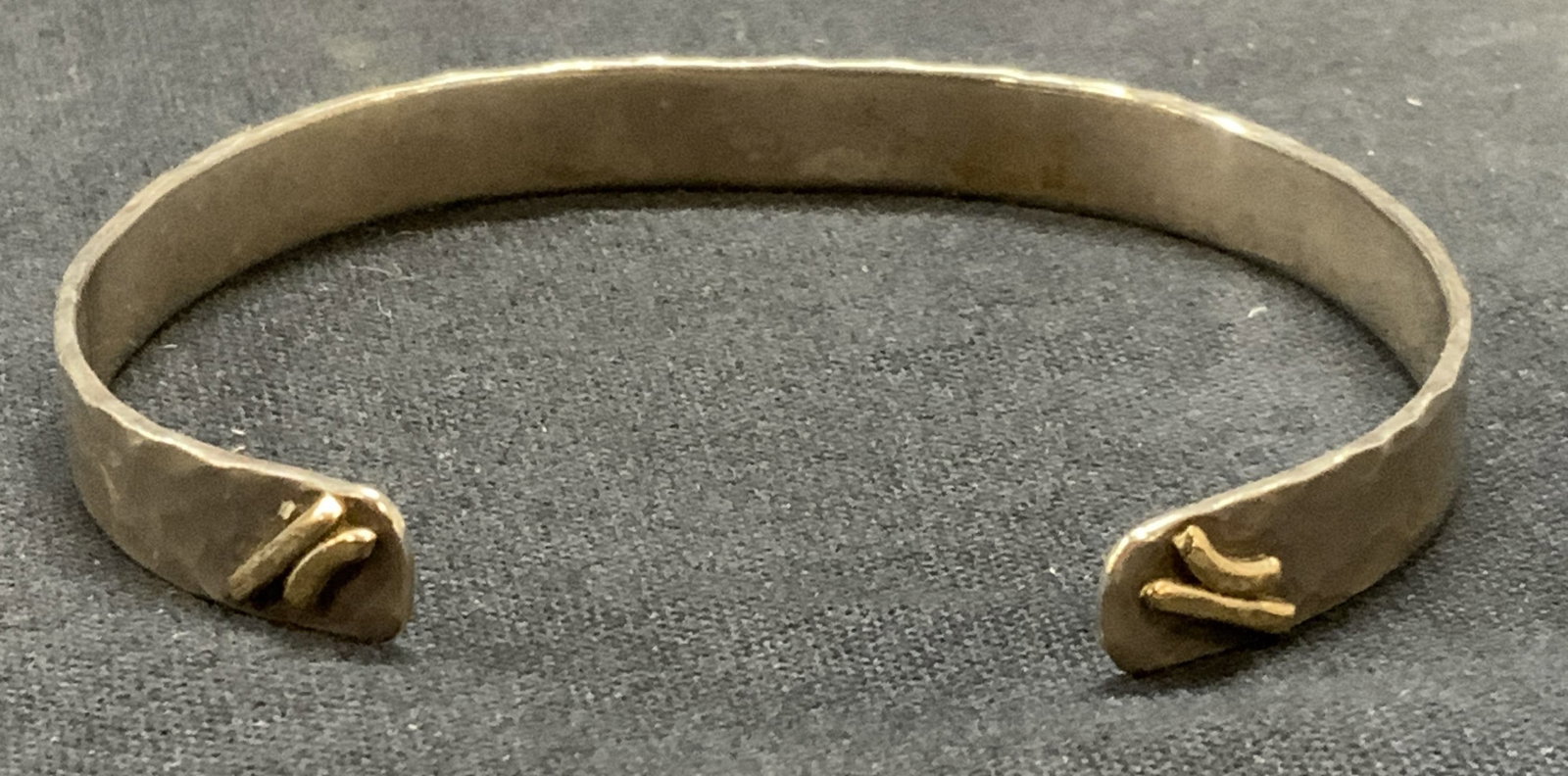 Vintage Sterling Silver Gold Plate Cuff Bracelet (1 of 6)