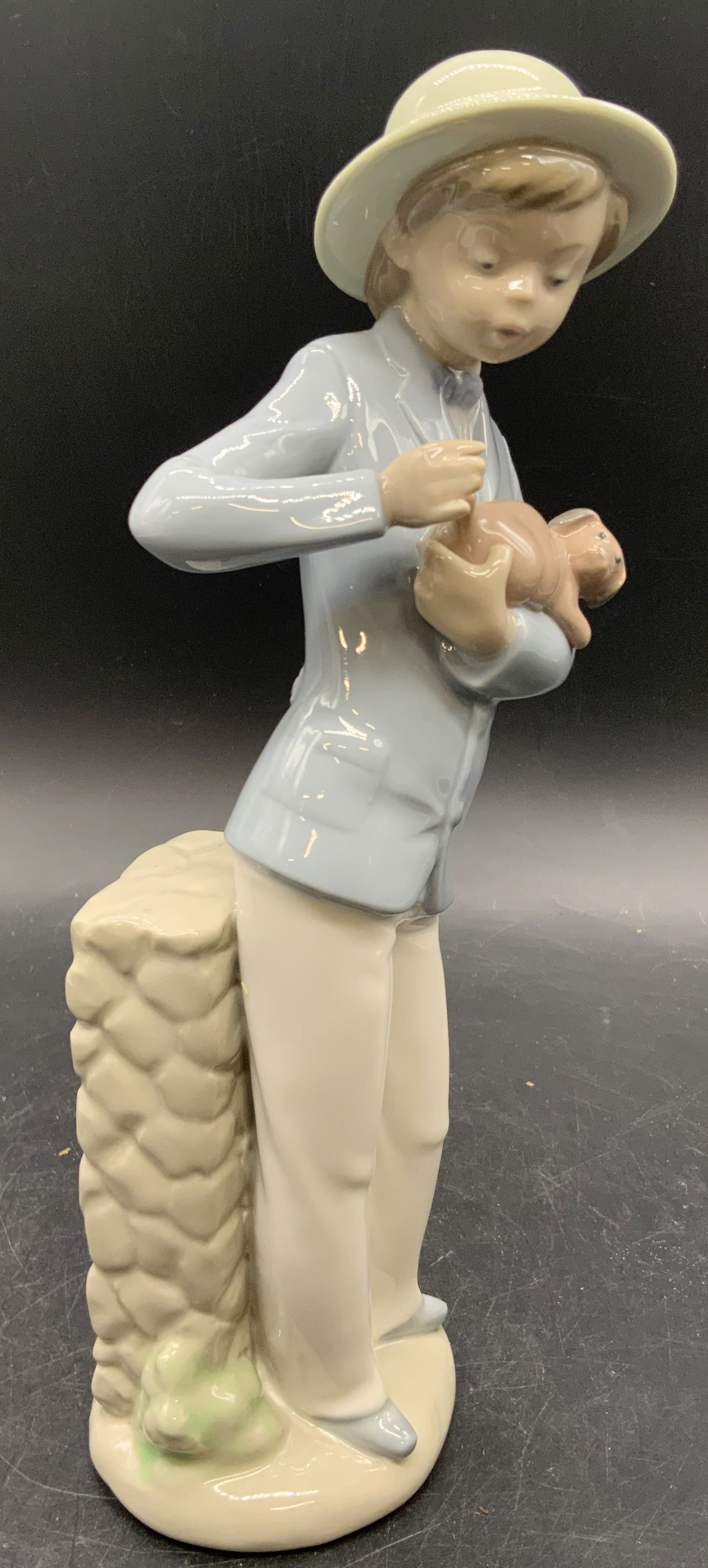 Vntg NAO LLADRO Boy & Puppy Dog Porcelain Figural Spain (1 of 14)