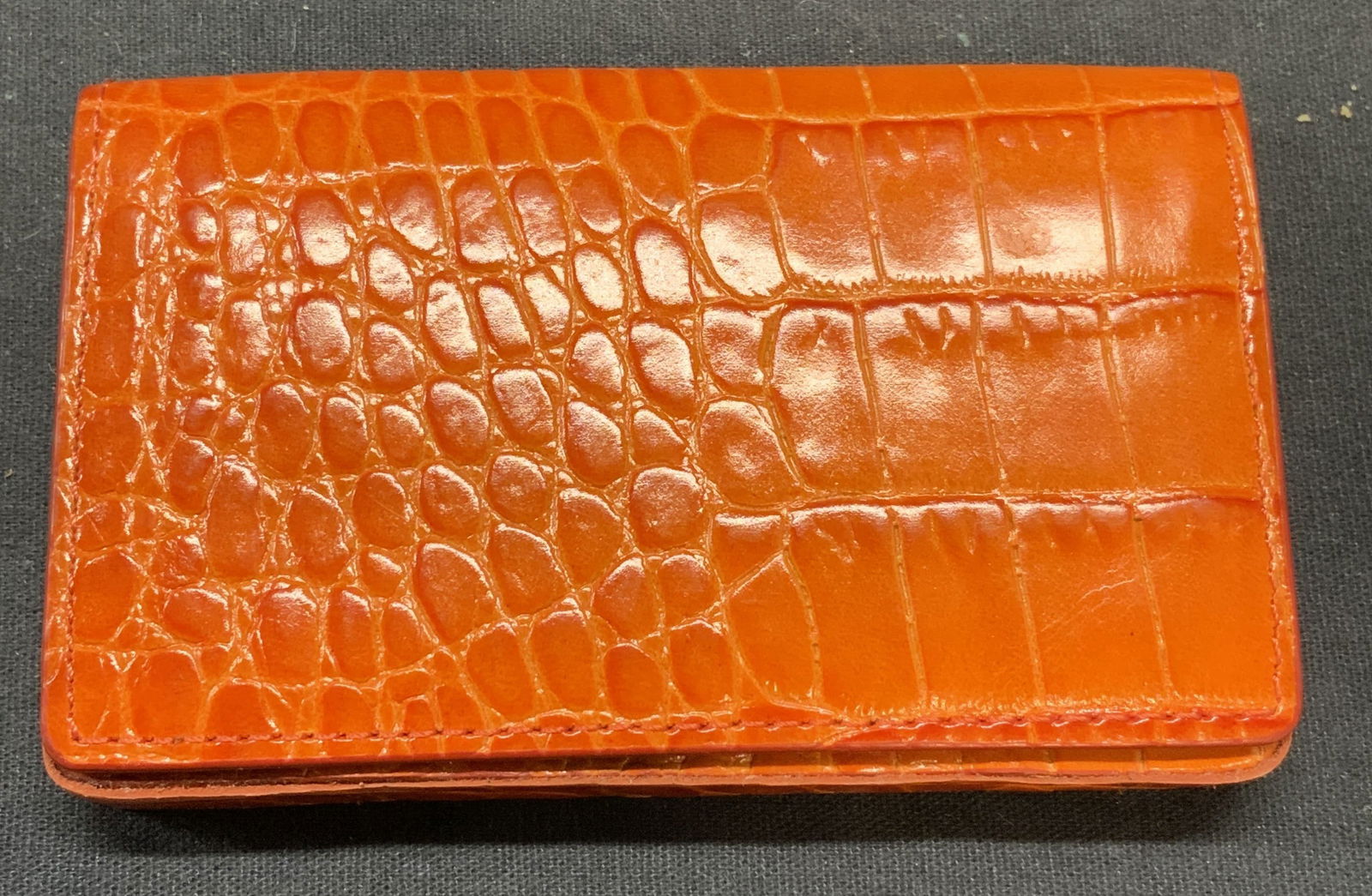 Orange Crocodile Leather Card Case (1 of 7)