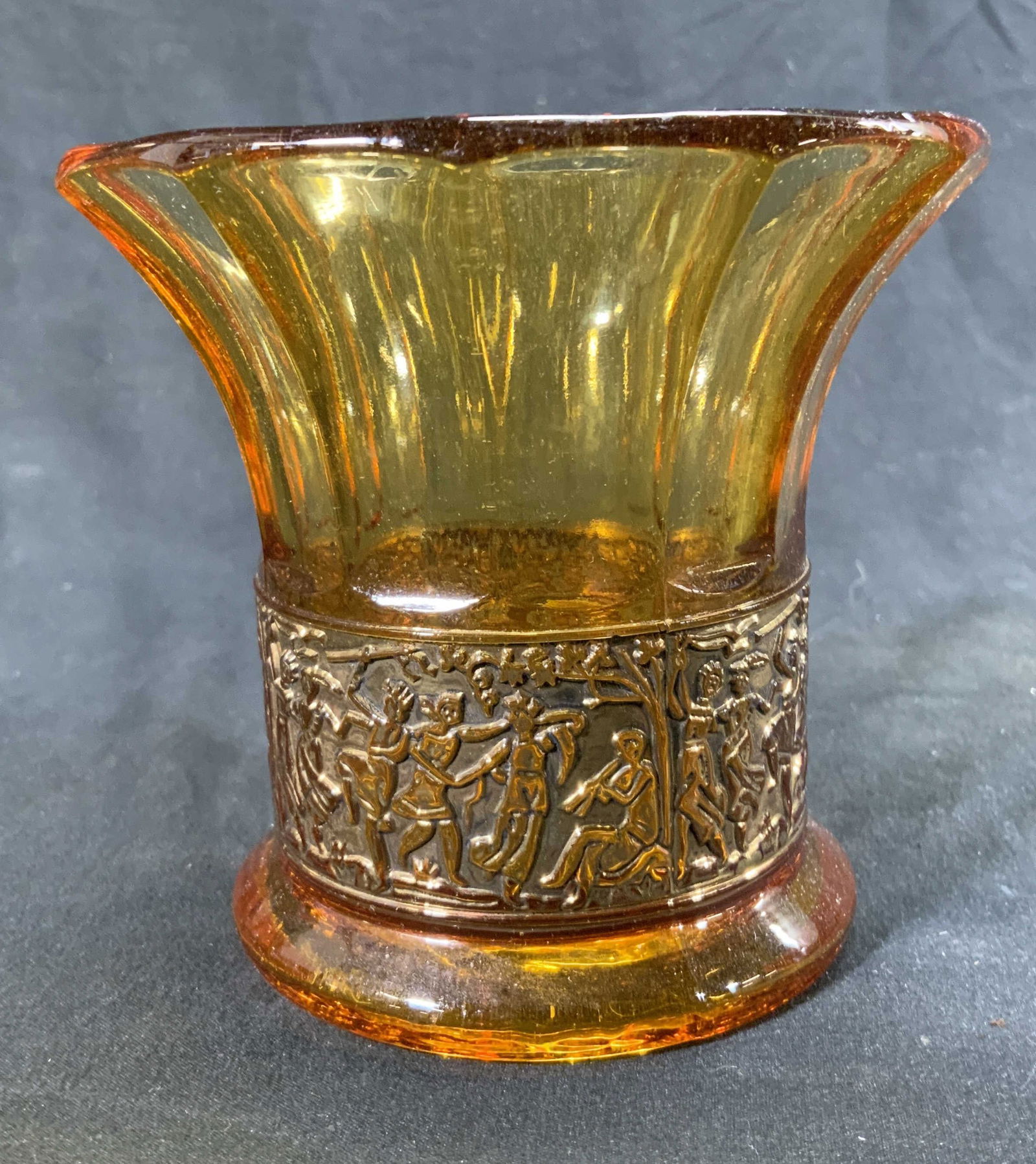Amber Glass Vessel W Gilt Metal Detail (1 of 6)