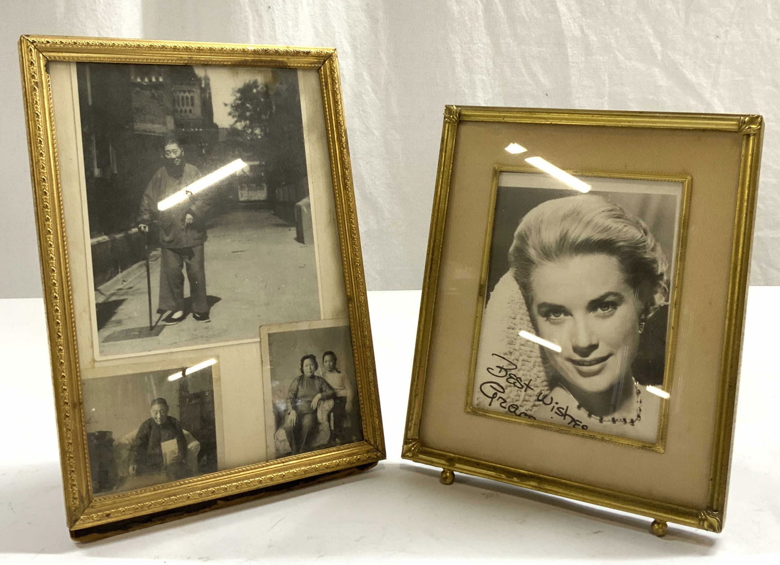 Lot 2 Vintage Standing Gilt Metal Picture Frames (1 of 9)