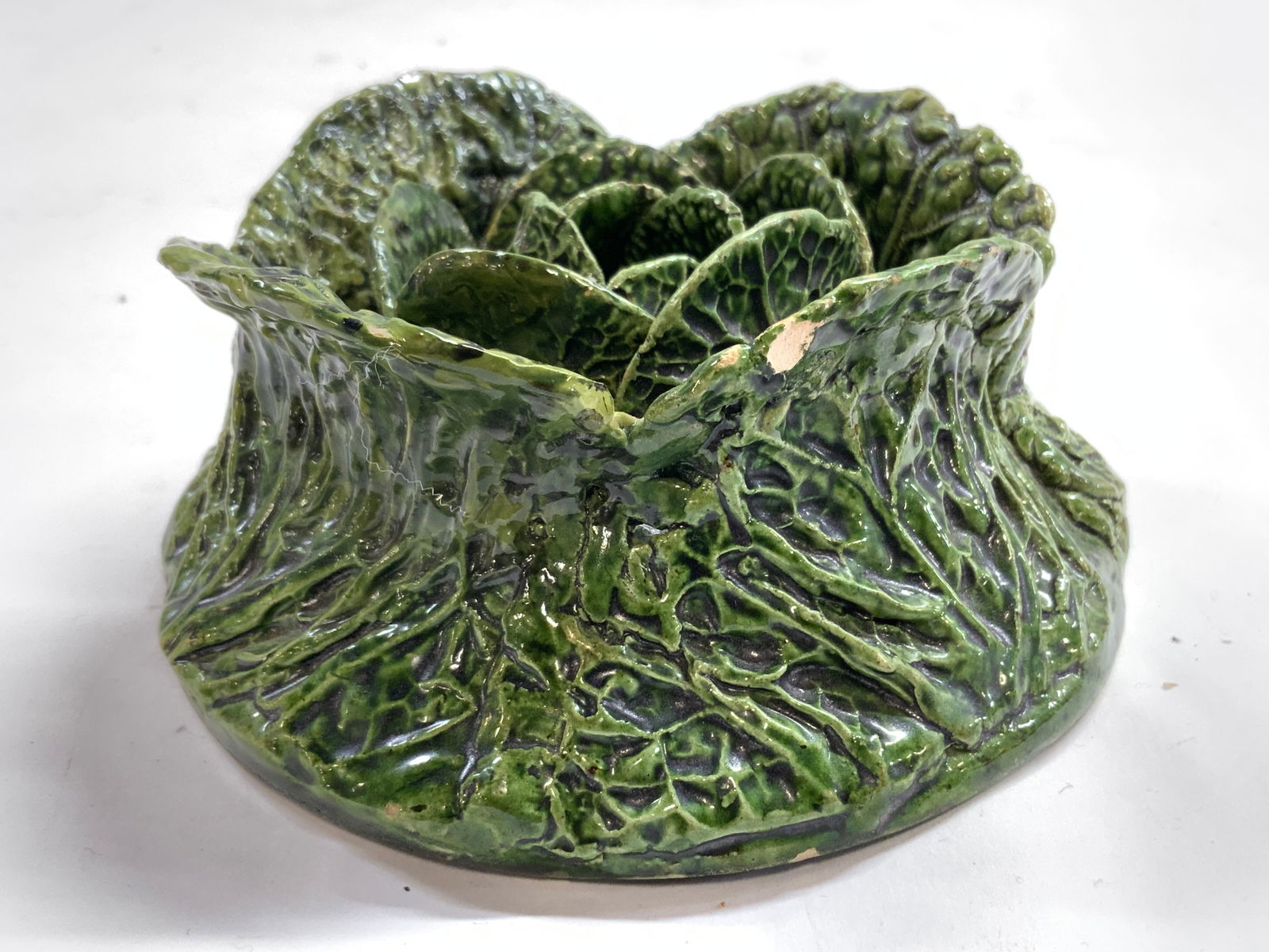 Vntg Porcelain Cabbage Leaf Decorative Object (1 of 6)