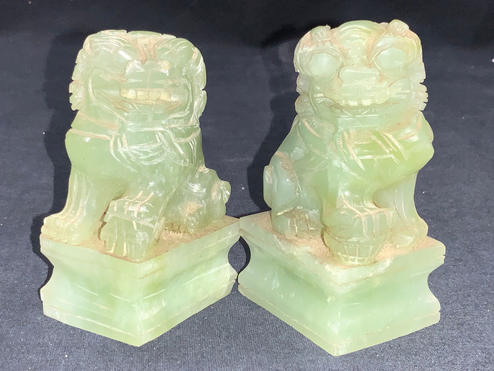 Pr Carved Stone Fu Dog Figures (1 of 7)