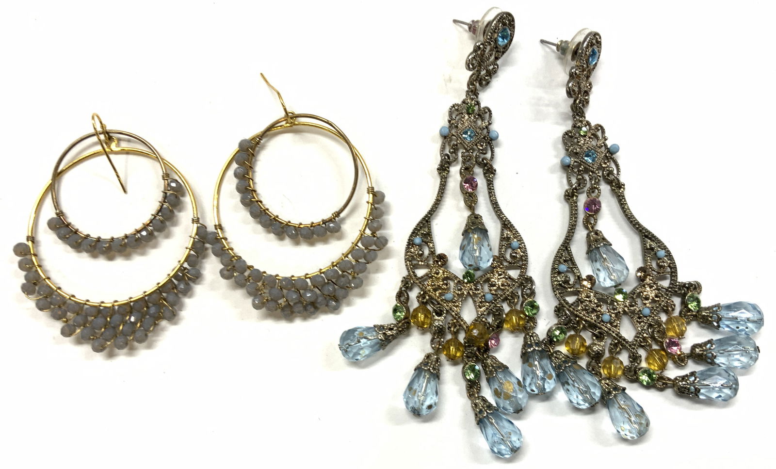 Art Nouveau Chandelier Earrings, Open Circle Earrings (1 of 6)