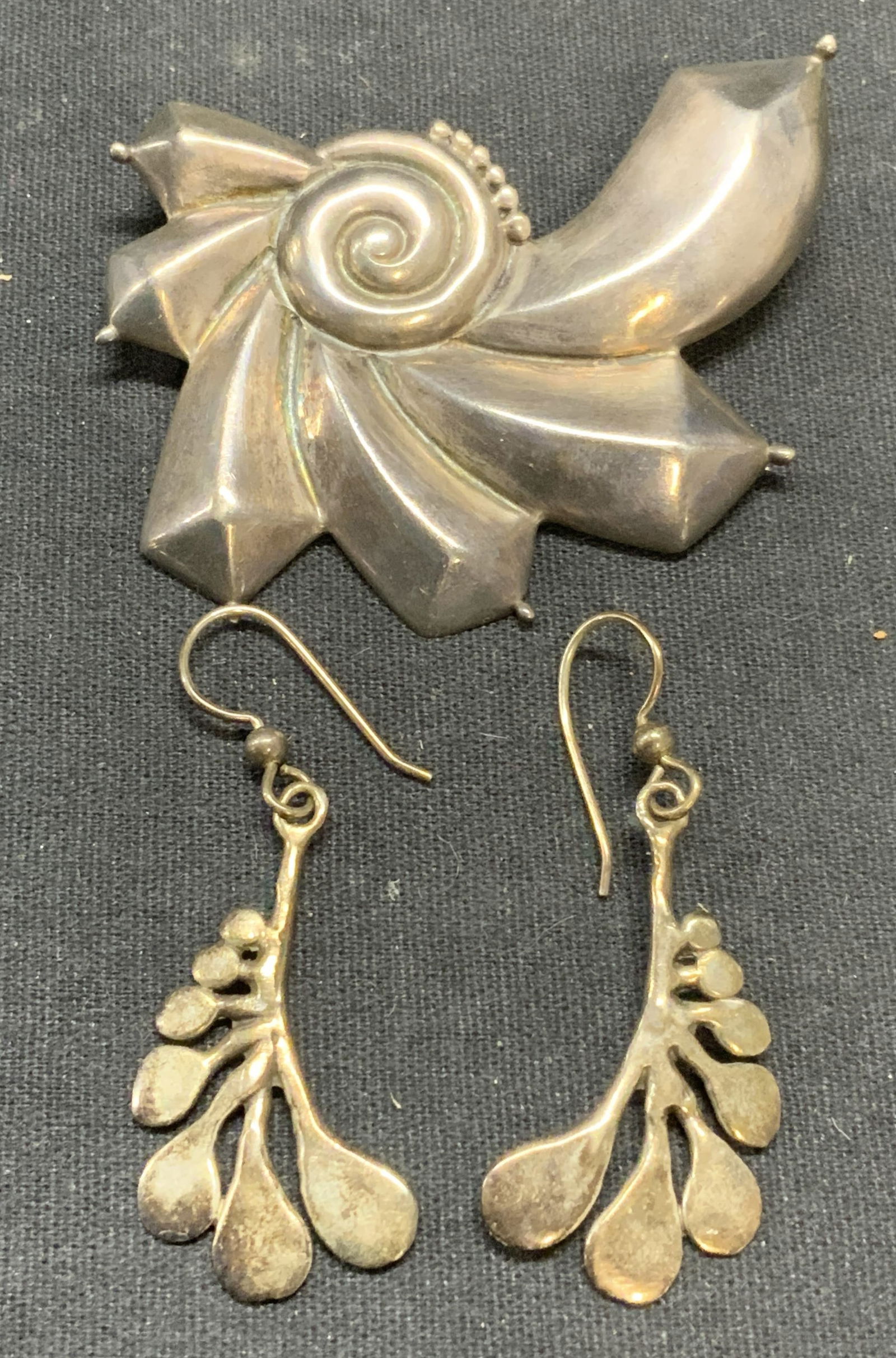 Lot 2 Sgn Sterling Silver Brooch, Mexico, More (1 of 7)