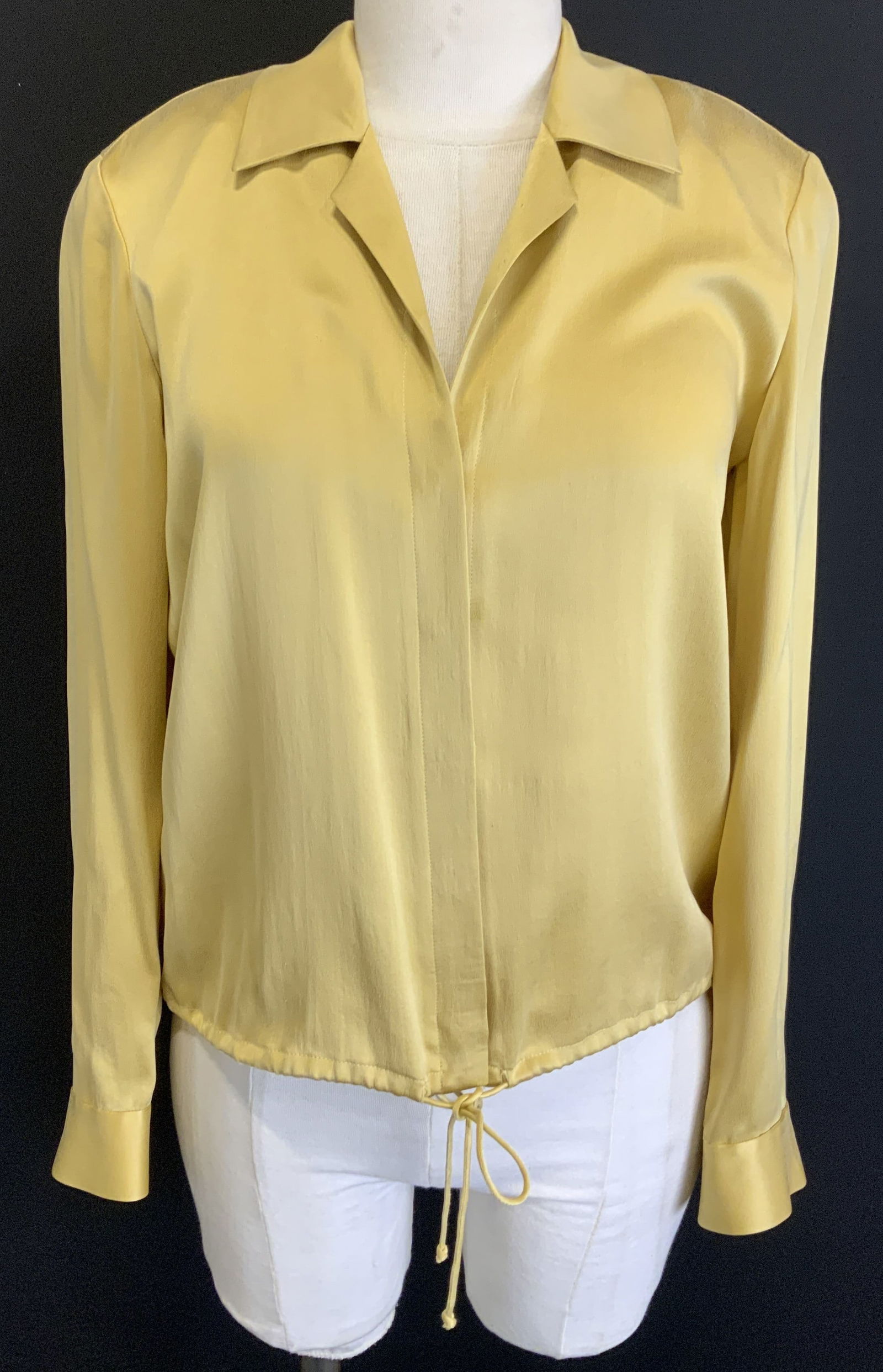 Dana BUCHMAN Yellow Long Sleeve Silk Top (1 of 9)