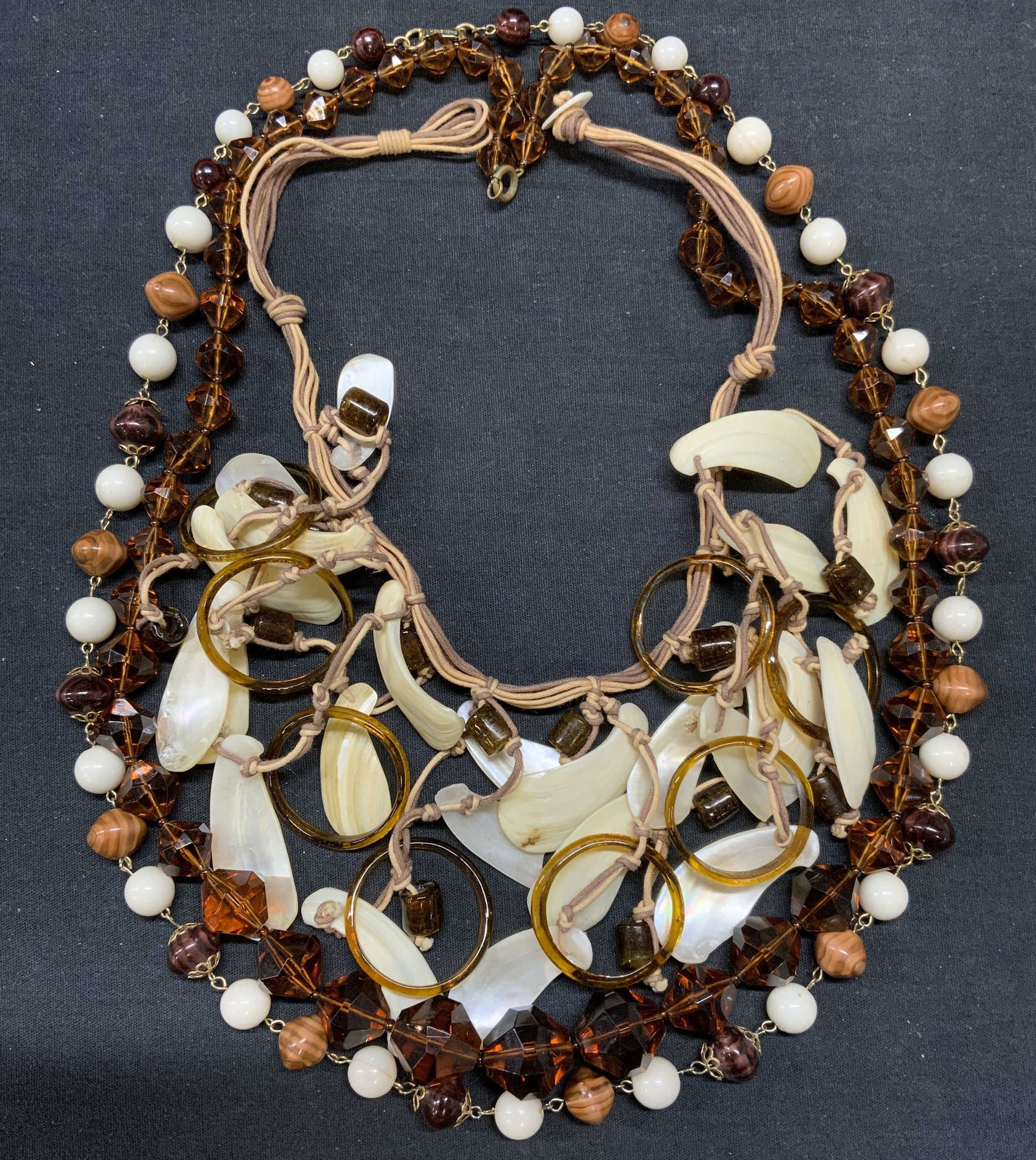 Lot 3 Seashell Choker Necklace, Crystal Necklace (1 of 10)