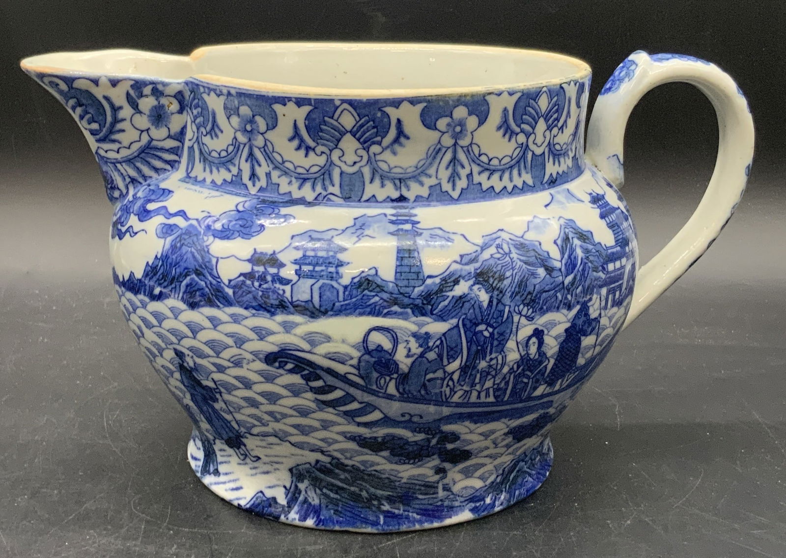 Vintage Blue & White Asian Ceramic Jug Pitcher (1 of 16)