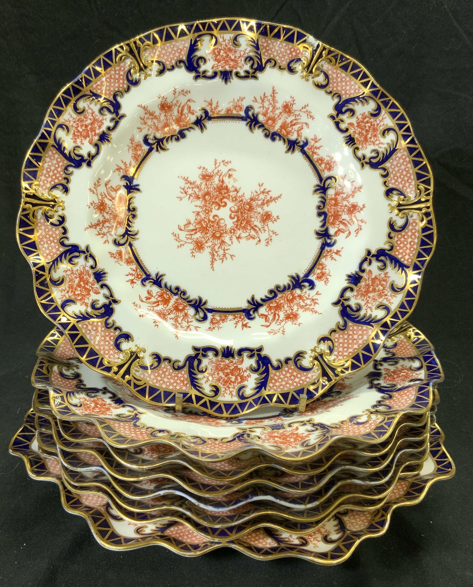 ROYAL CROWN DERBY 8 Vtg Porcelain Plates & Bowl (1 of 9)