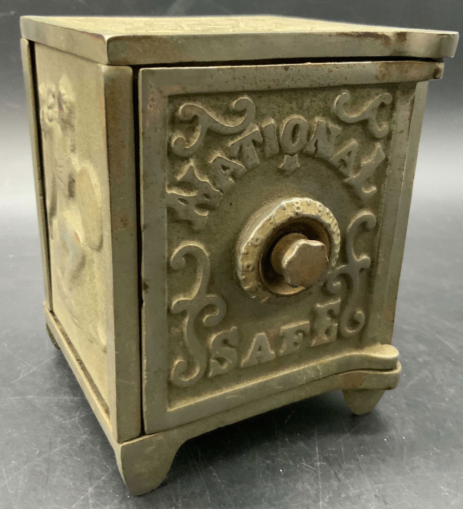 NATIONAL SAFE Antique Cast Iron Combo Coin Bank (1 of 10)