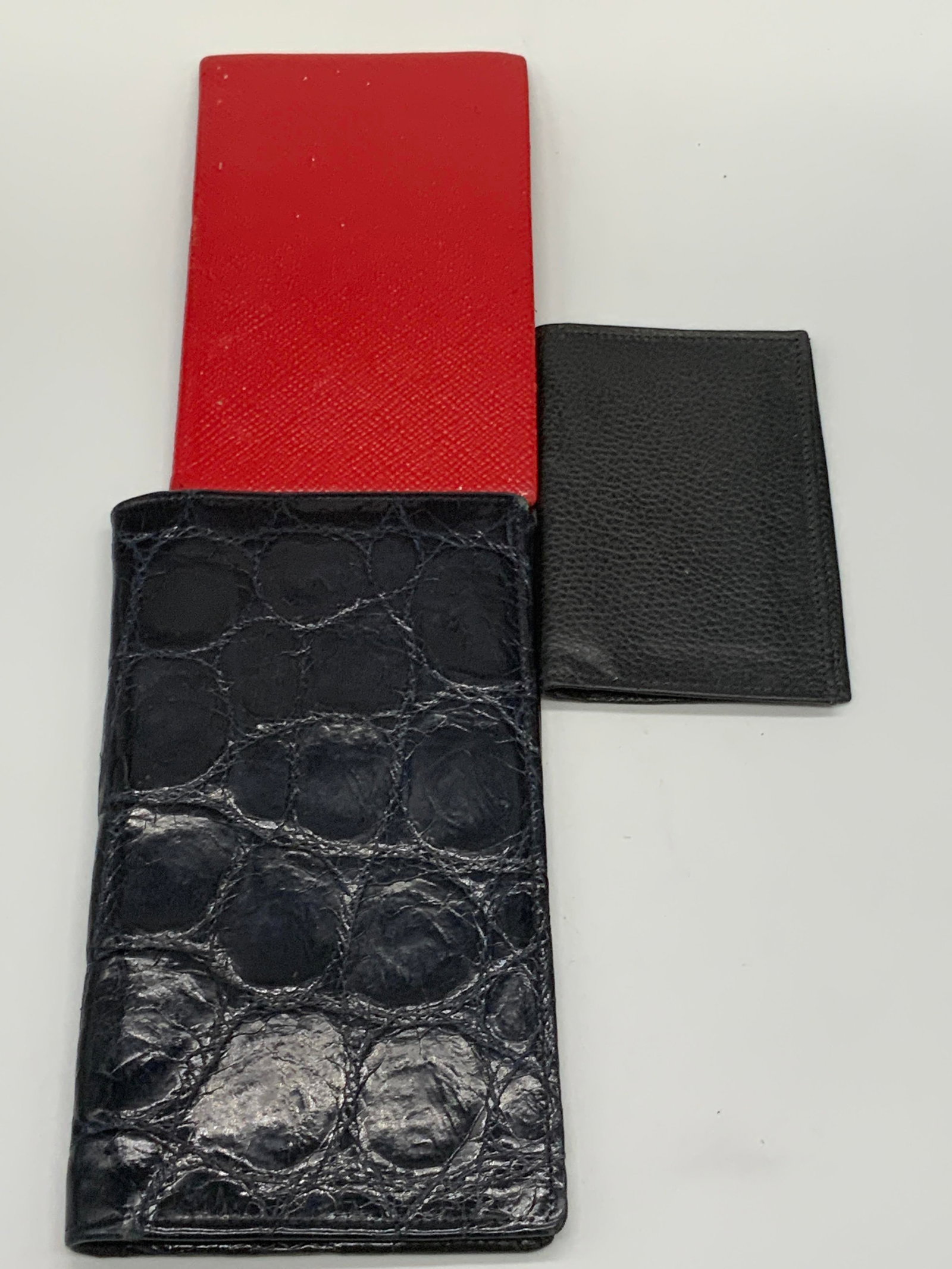 3 Red, Black, & Blue Leather Wallets & Notebook (1 of 12)