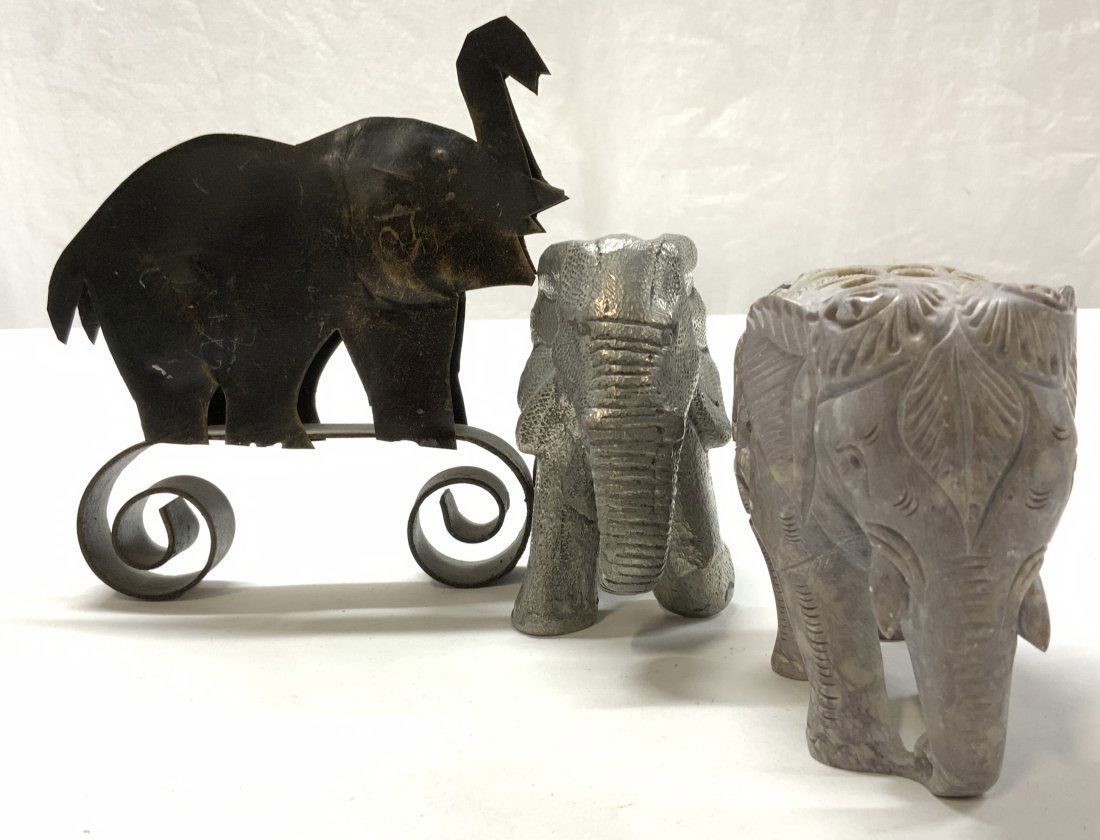 Artisan Elephant Figurals- Pewter, Stone, Iron (1 of 7)