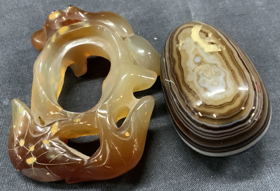 Lot 2 Polished Stone Accessories, Egg & Stand (1 of 7)