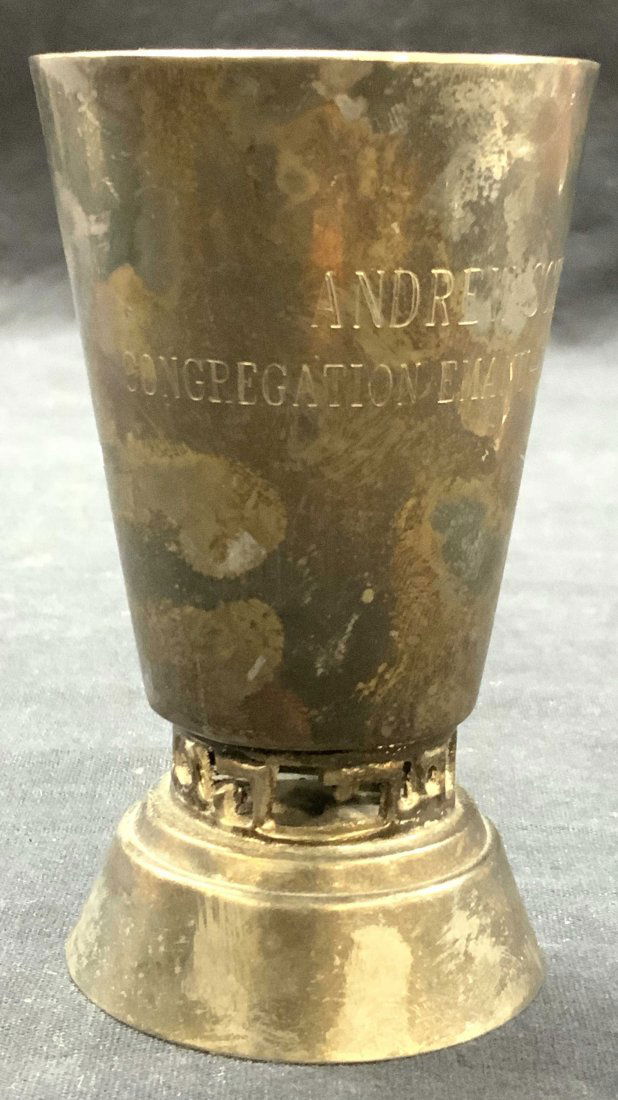 Vintage Monogrammed Silver Plate Kiddush Cup (1 of 6)