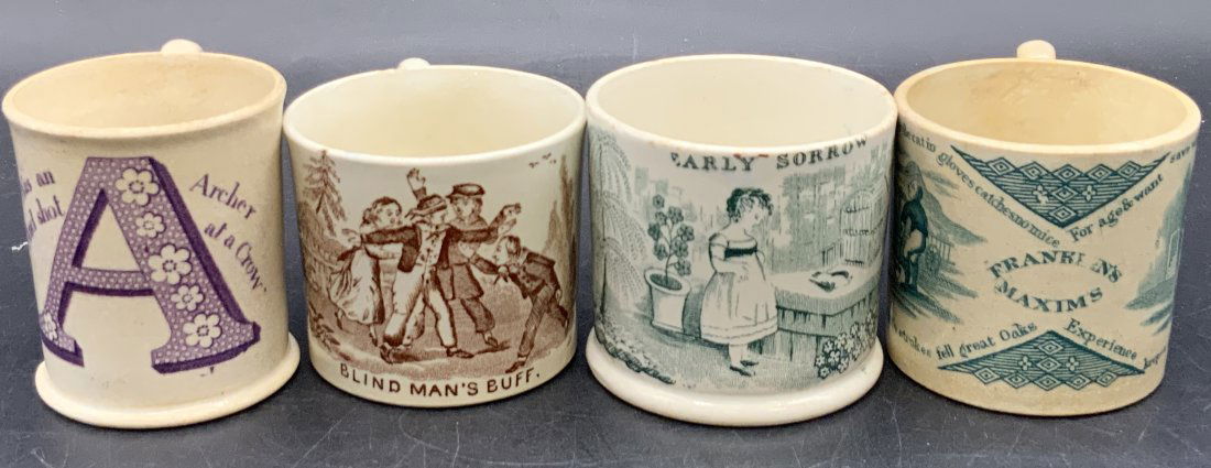Lot 4 Antique Staffordshire Ceramic Childs Mugs (1 of 11)